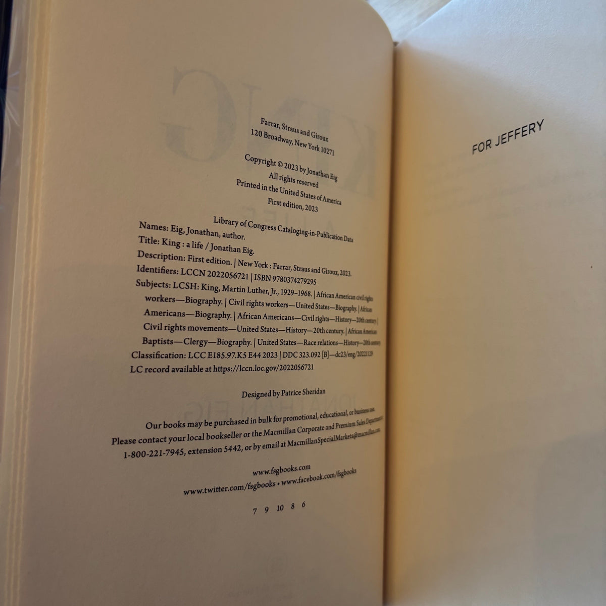 Jonathan Eig - King: A Life - Signed