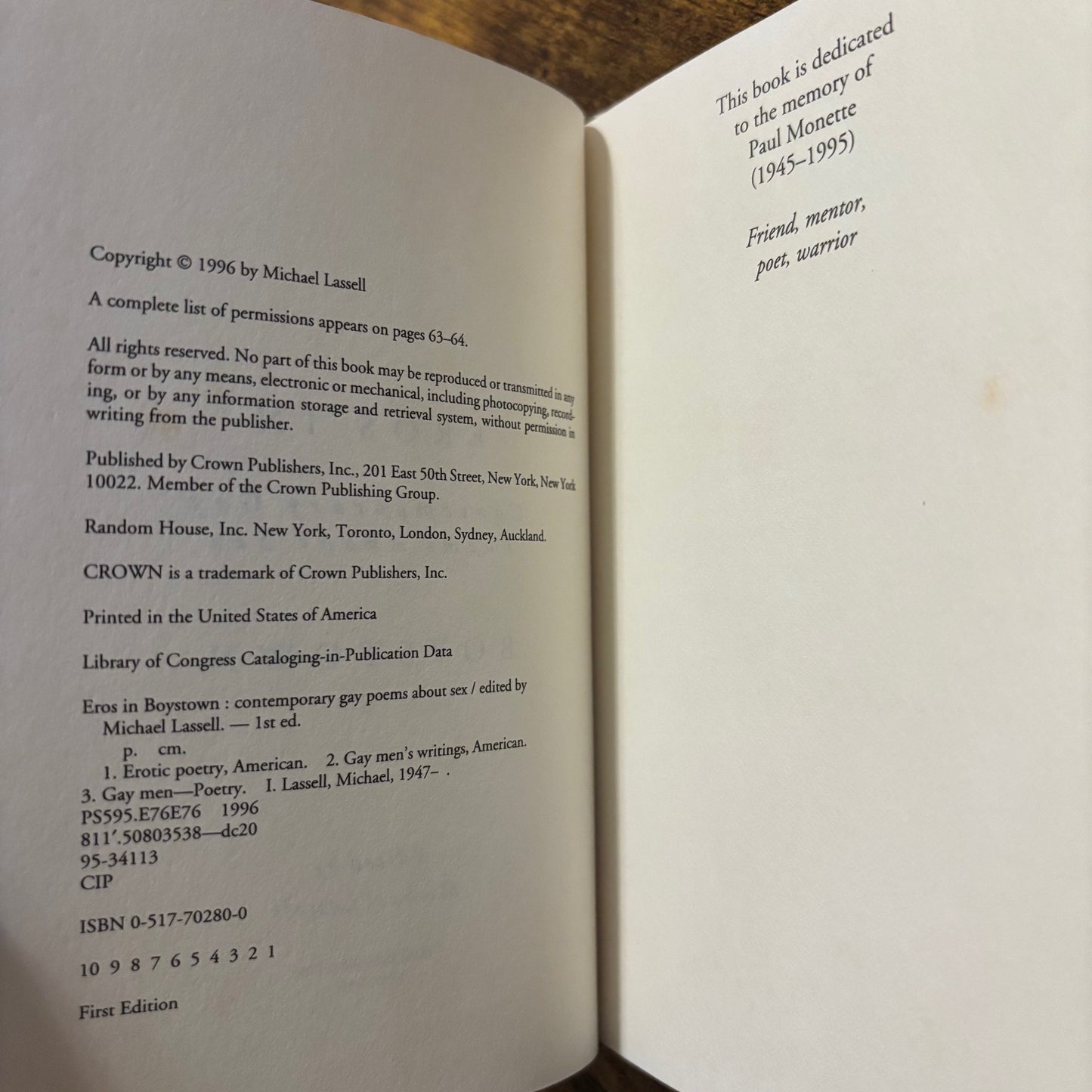Michael Lassell, ed. - Eros in Boystown: Contemporary Gay Poems About Sex