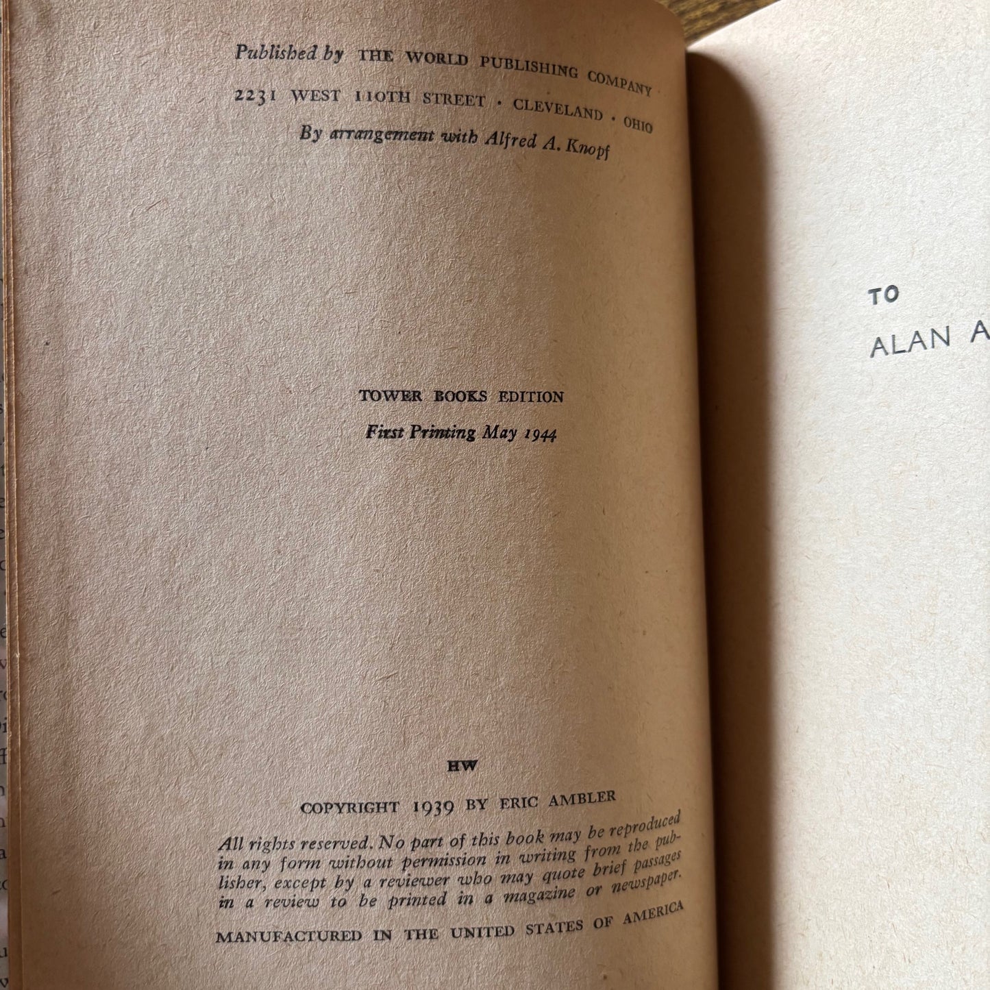 Eric Ambler - A Coffin for Dimitrios - Movie Tie-in