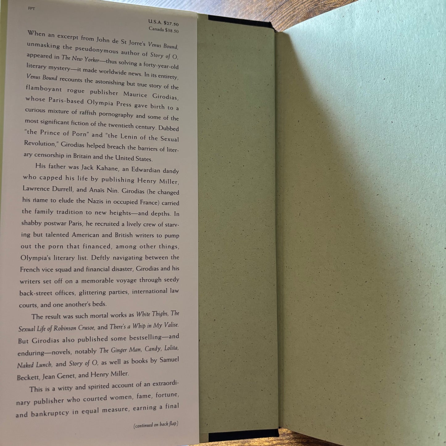 John de St. Jorre - Venus Bound: The Erotic Voyage of the Olympia Press and its Writers - First Edition