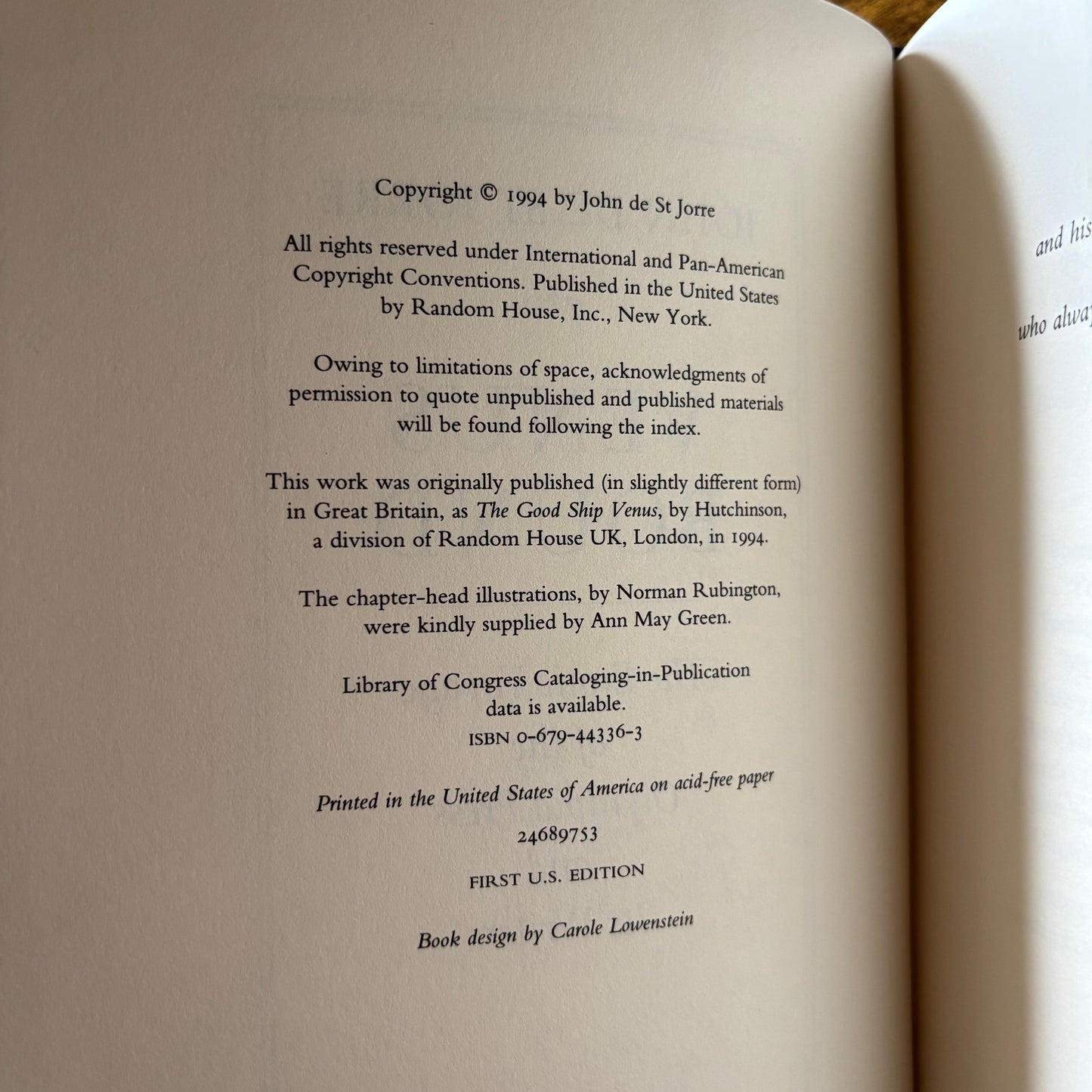 John de St. Jorre - Venus Bound: The Erotic Voyage of the Olympia Press and its Writers - First Edition