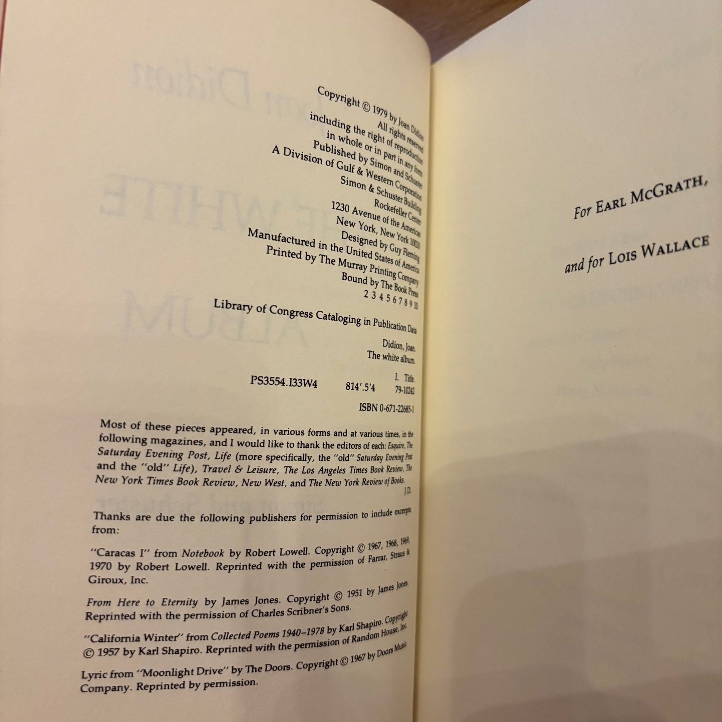 Joan Didion - The White Album - First Edition Second Printing