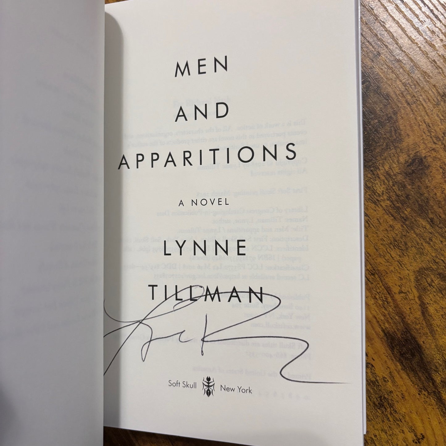 Lynne Tillman - Men and Apparitions - Signed First Edition