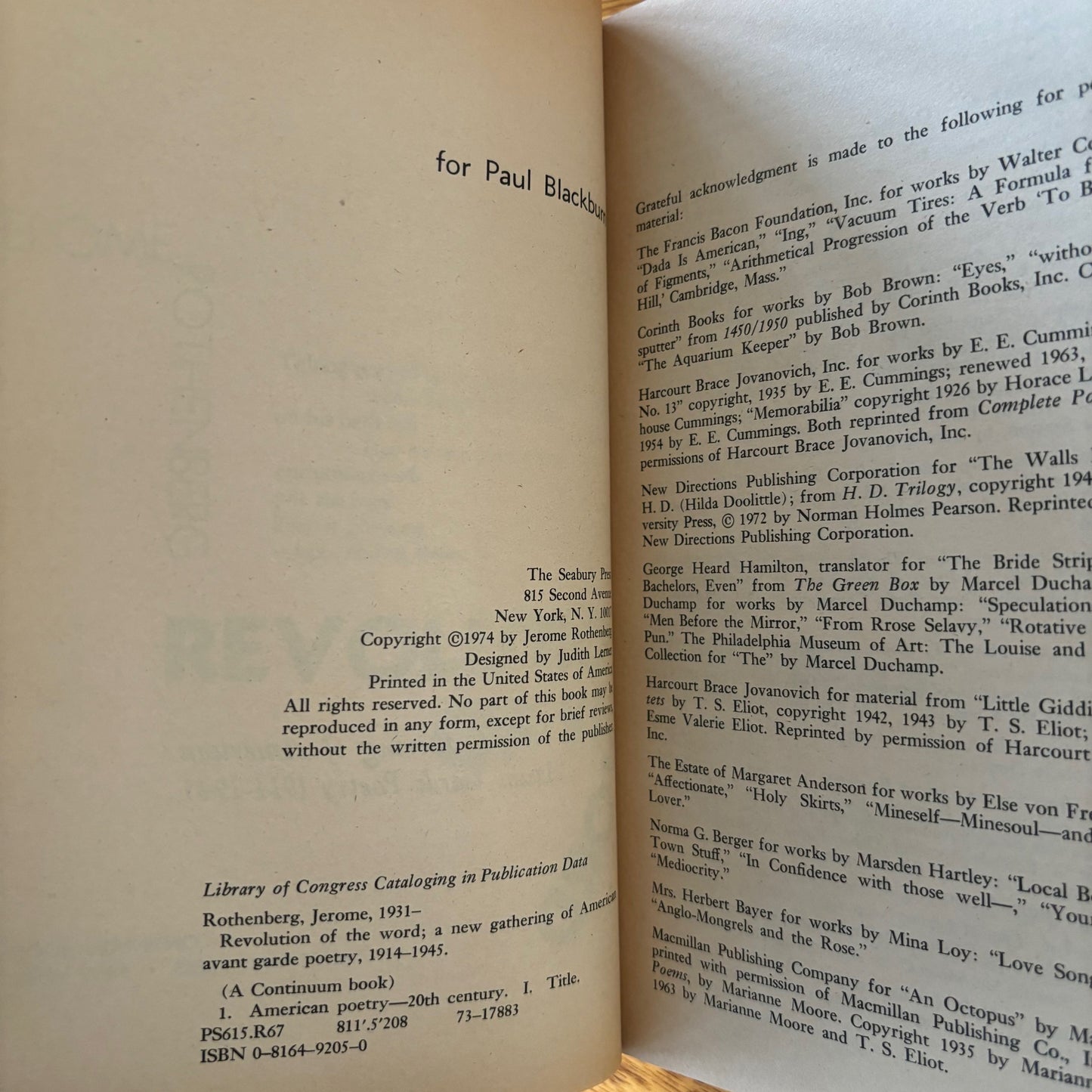 Jerome Rothenberg, ed. - Revolution of the Word