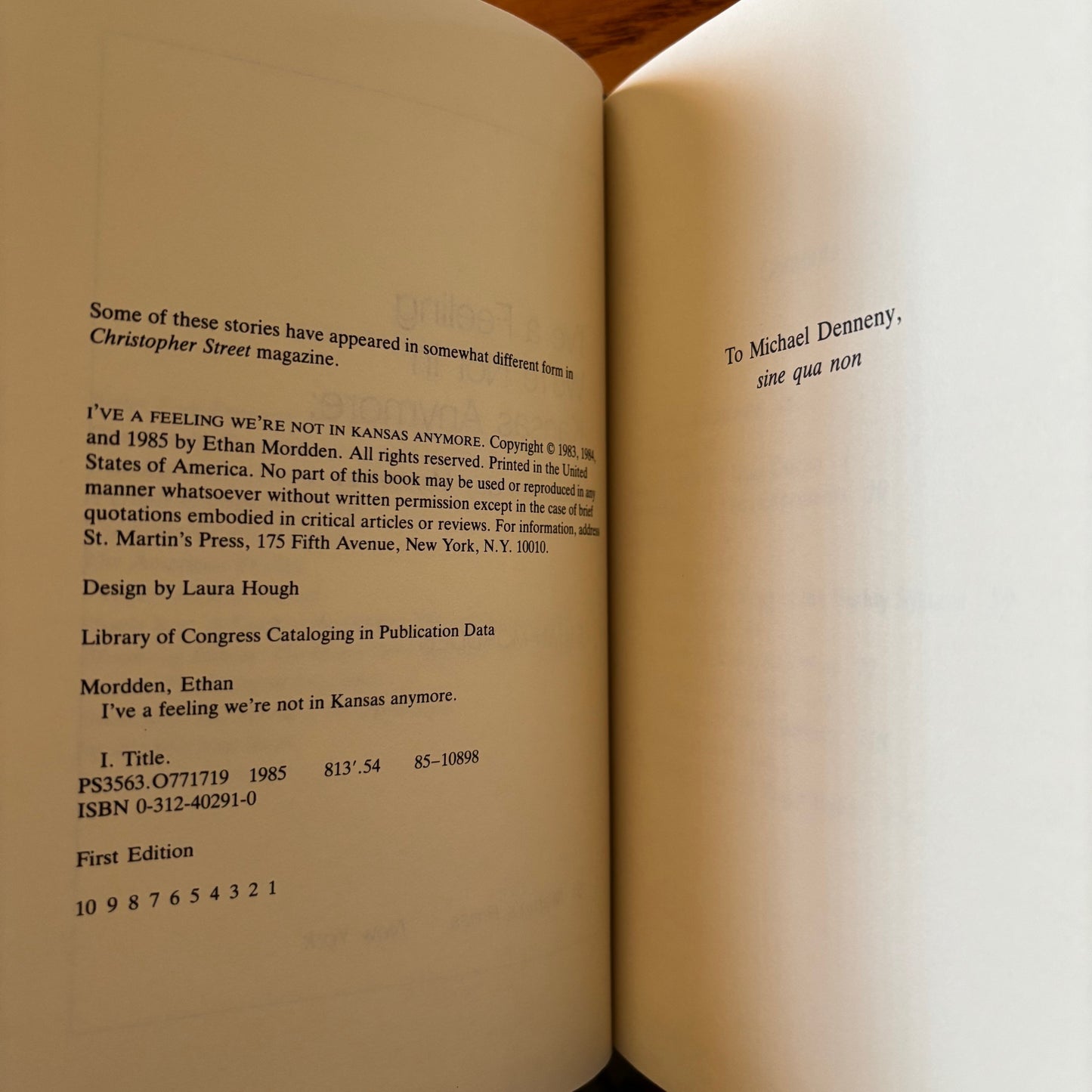 Ethan Mordden - I've a Feeling We're Not in Kansas Anymore: Tales from Gay Manhattan - First Edition