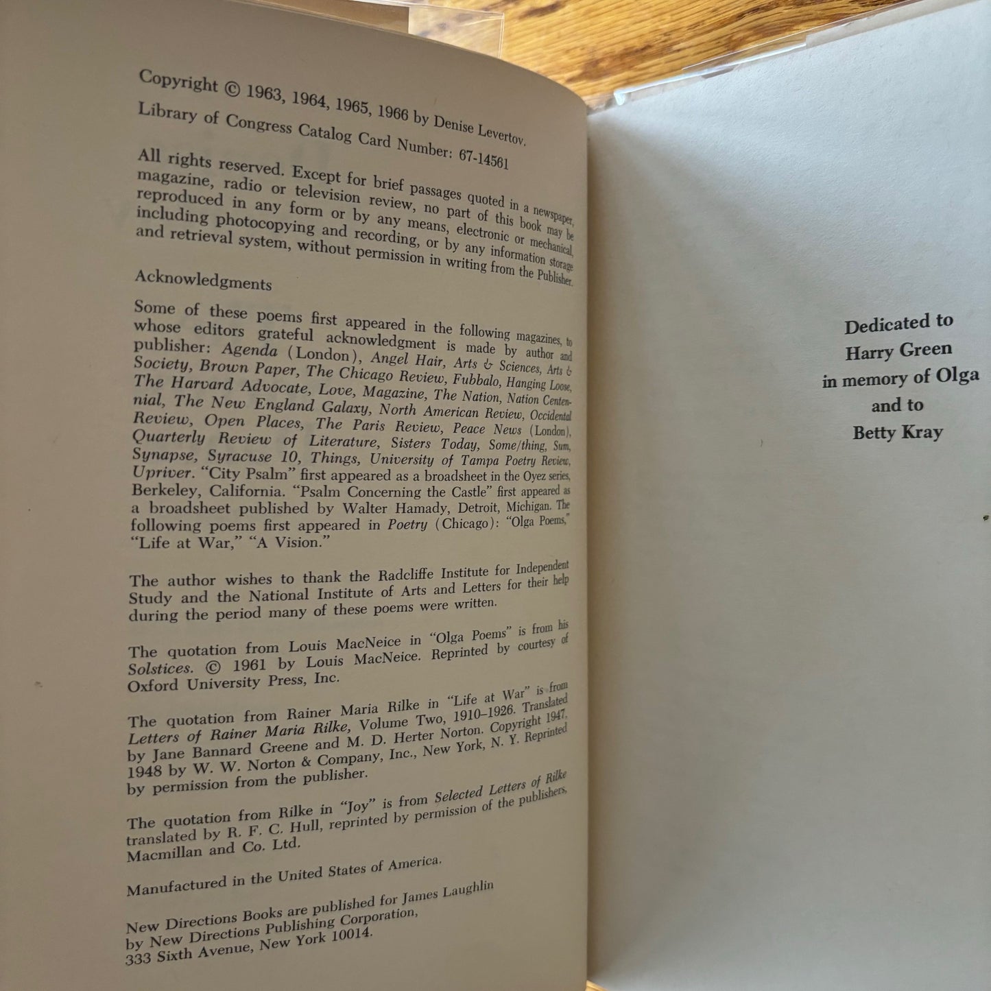 Denise Levertov - The Sorrow Dance - First Edition