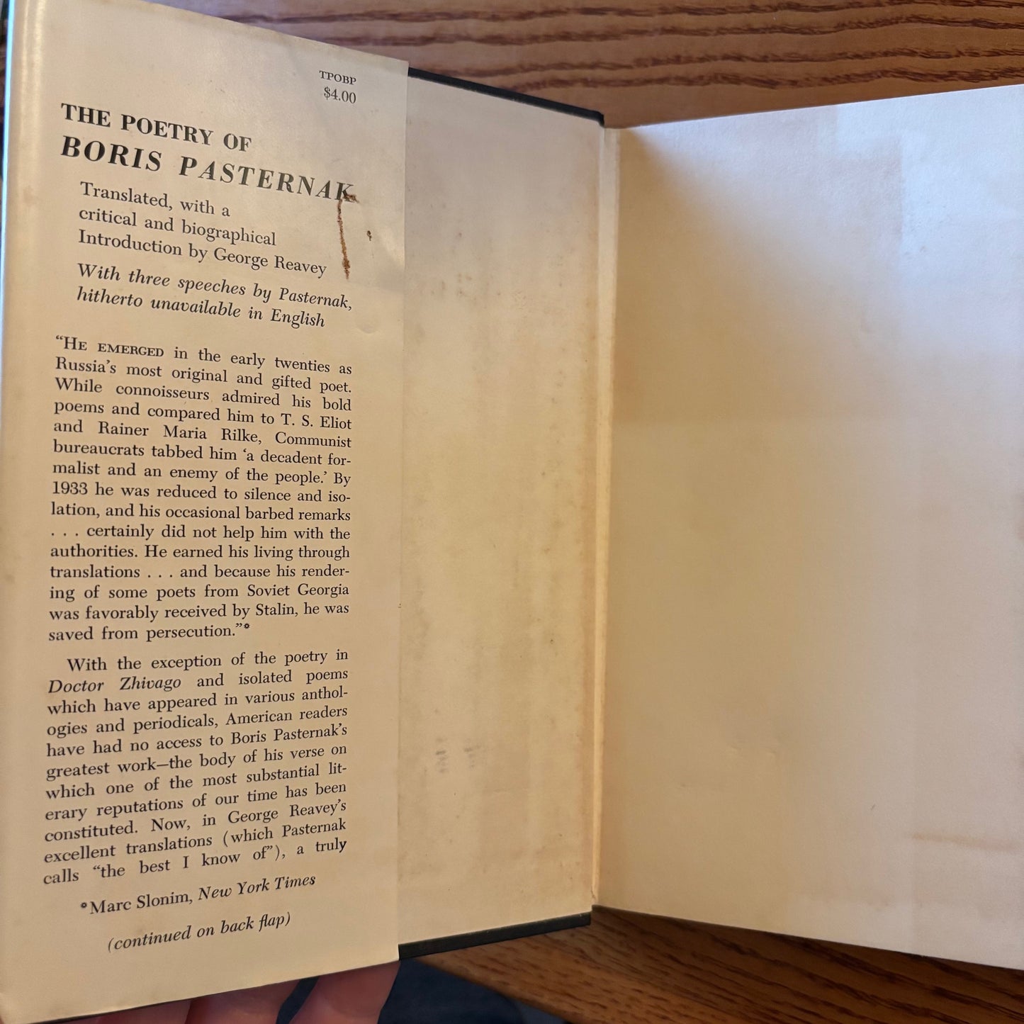 Boris Pasternak - The Poetry of Boris Pasternak - First Edition