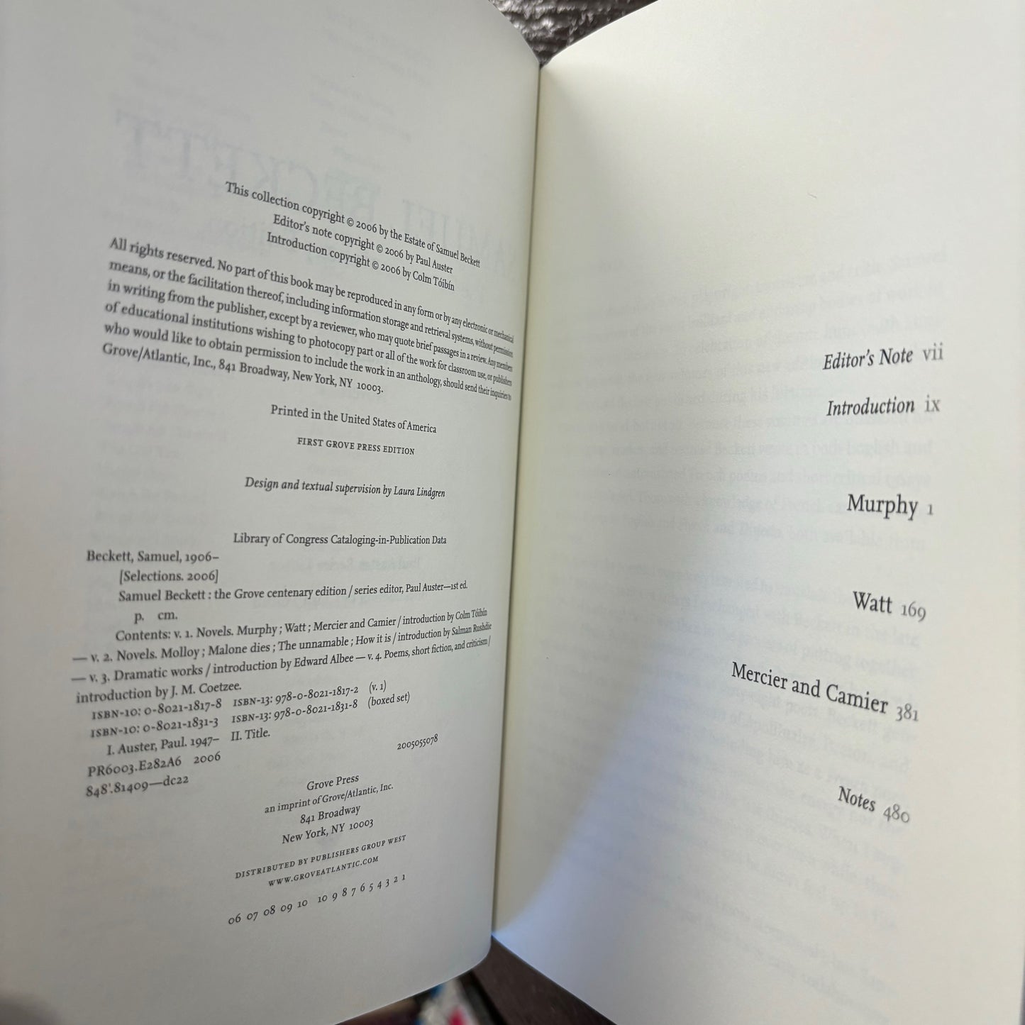 Samuel Beckett - The Grove Centenary Edition: Novels I: Murphy, Watt, Mercier and Camier