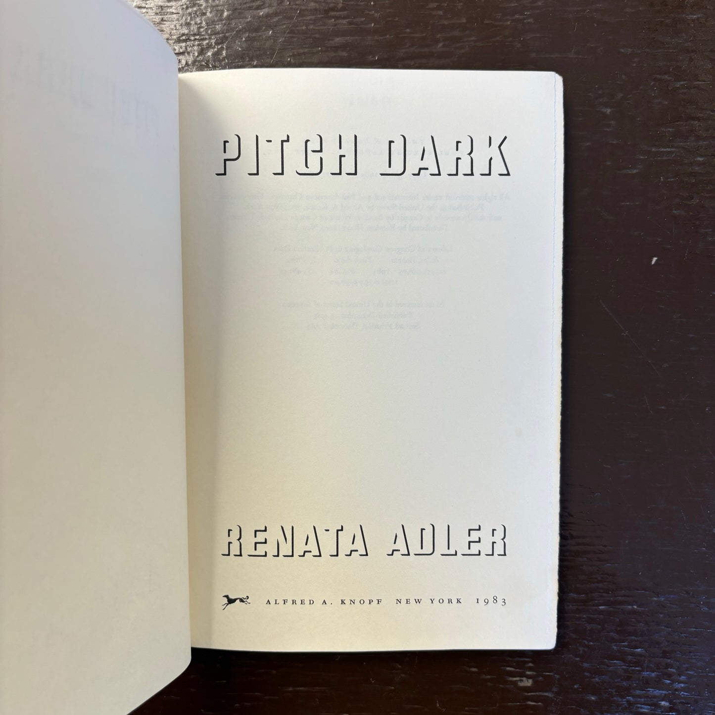 Renata Adler - Pitch Dark