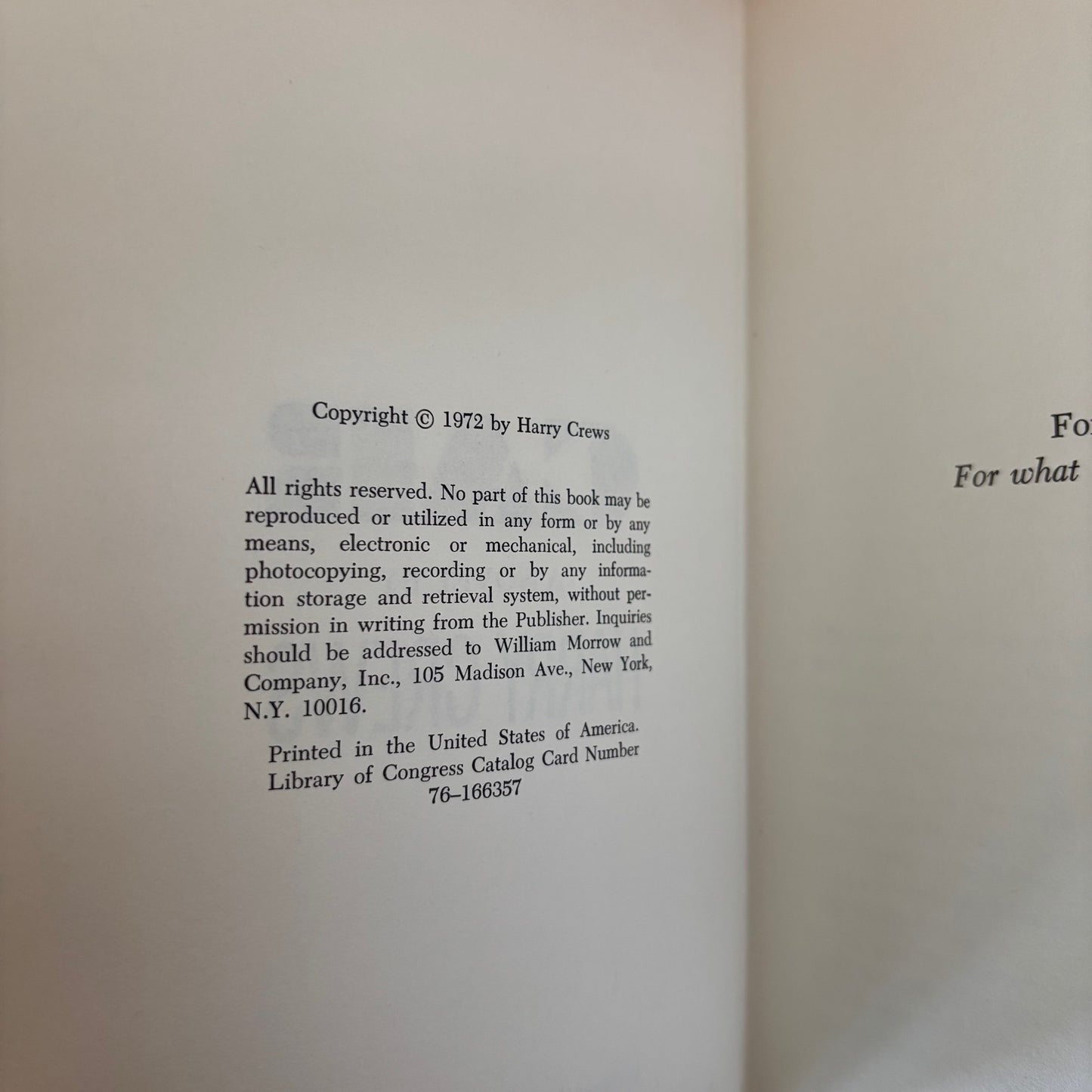 Harry Crews - Car - First Edition