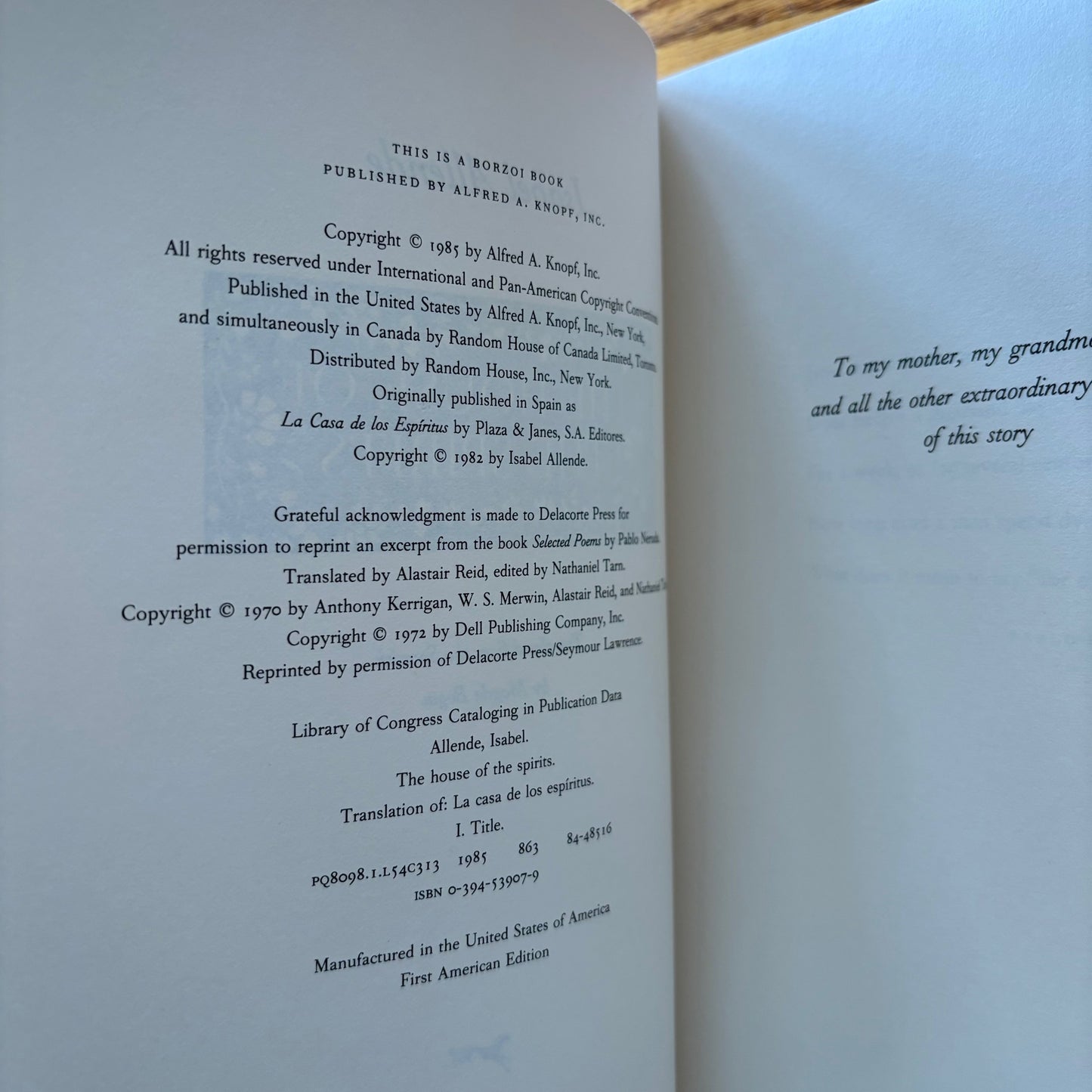 Isabel Allende - The House of the Spirits - First Edition