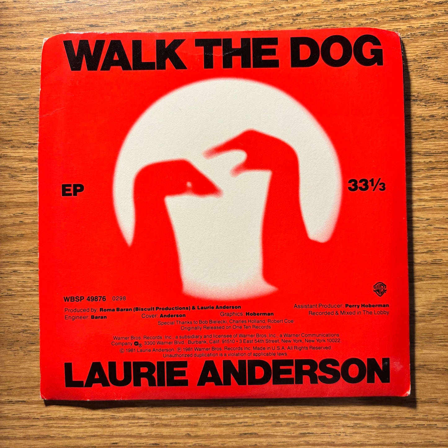 Laurie Anderson - O Superman / Walk the Dog - Signed Promotional Pressing