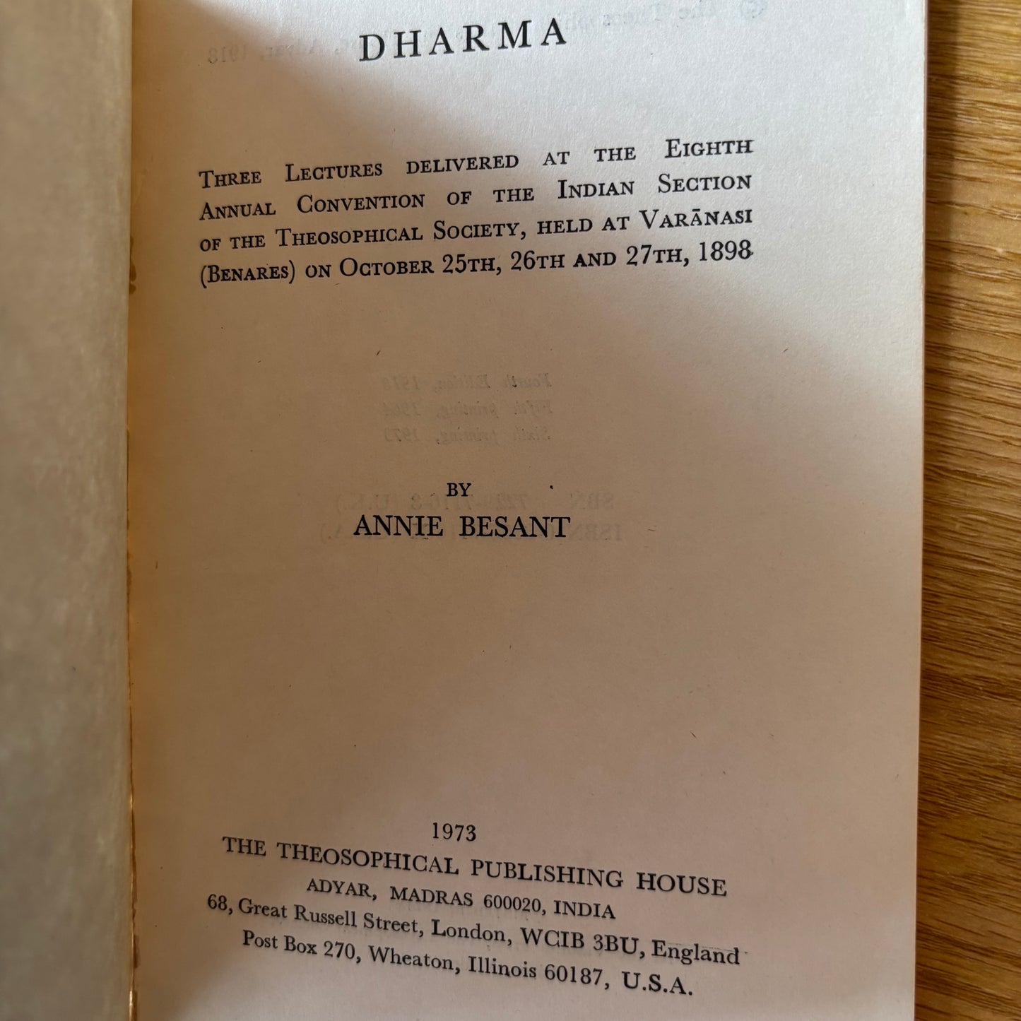 Annie Besant - Dharma