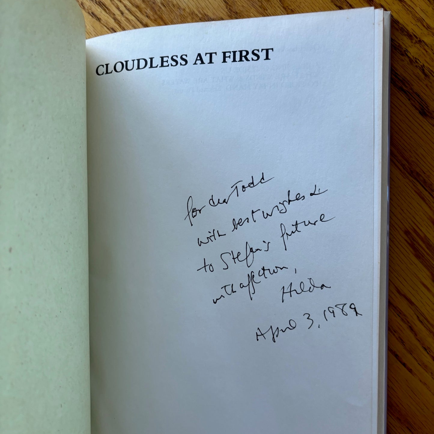 Hilda Morley - Cloudless At First - Signed