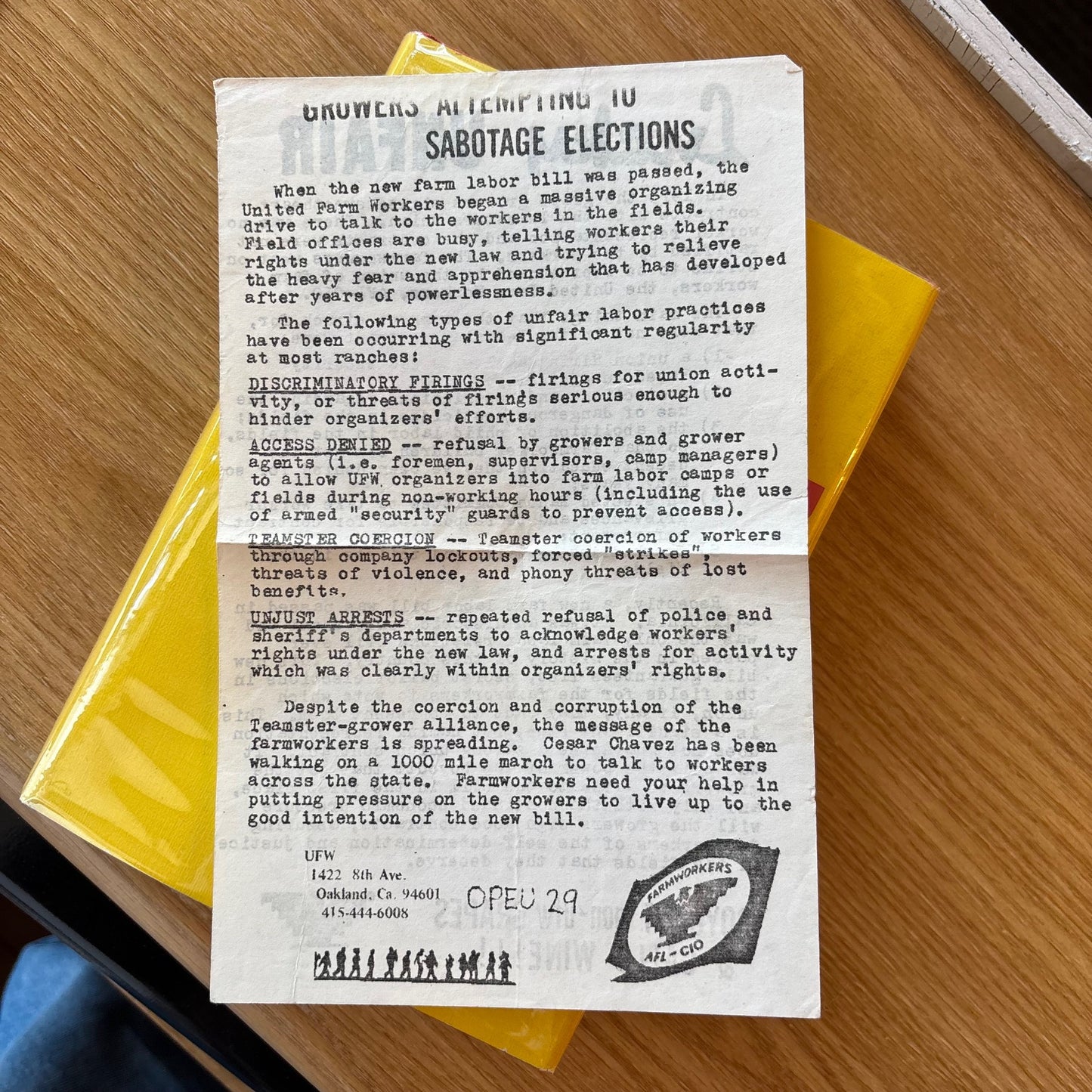 Ronald B. Taylor - Chavez and the Farm Workers - First Edition Second Printing w/ Ephemera