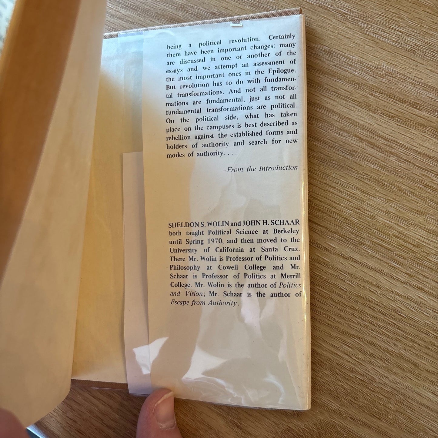 Sheldon S. Wolin & John H. Schaar - The Berkeley Rebellion and Beyond - First Edition