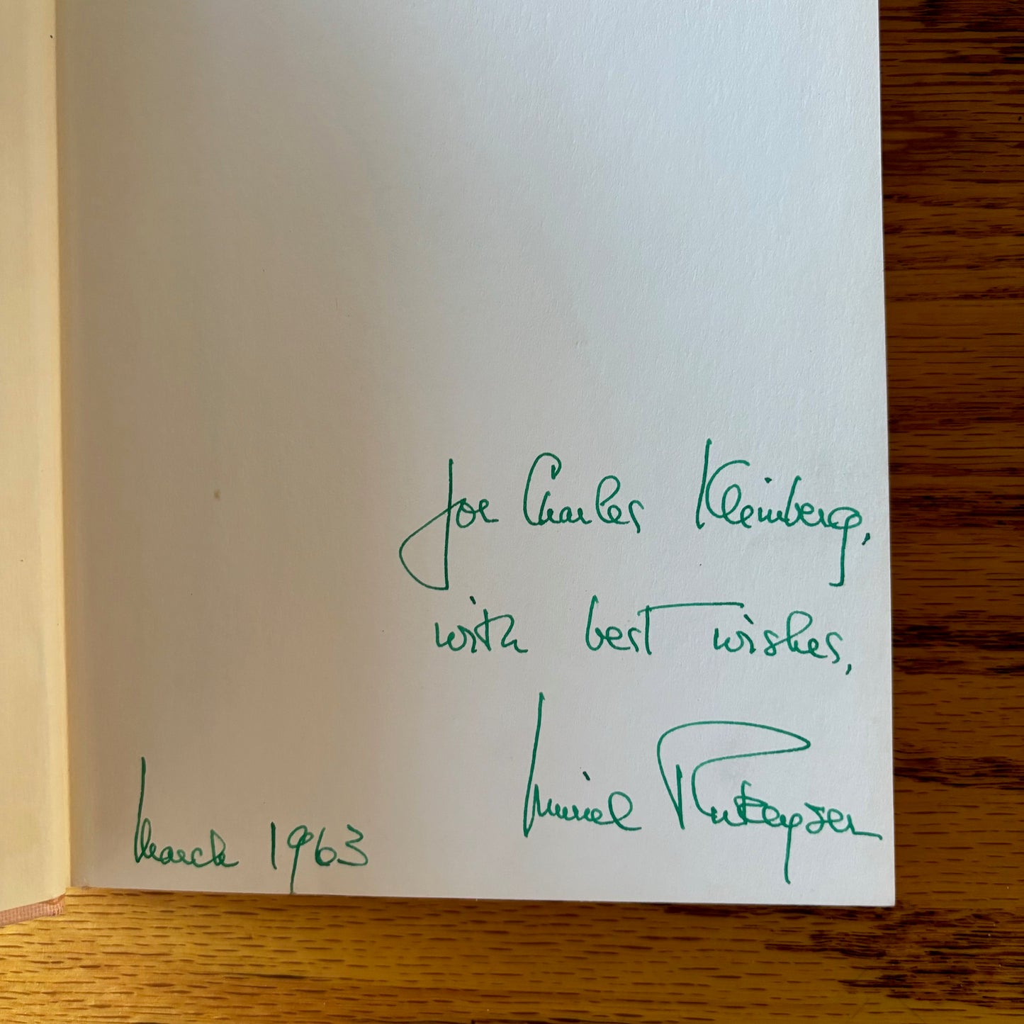 Muriel Rukeyser - Waterlily Fire - Signed