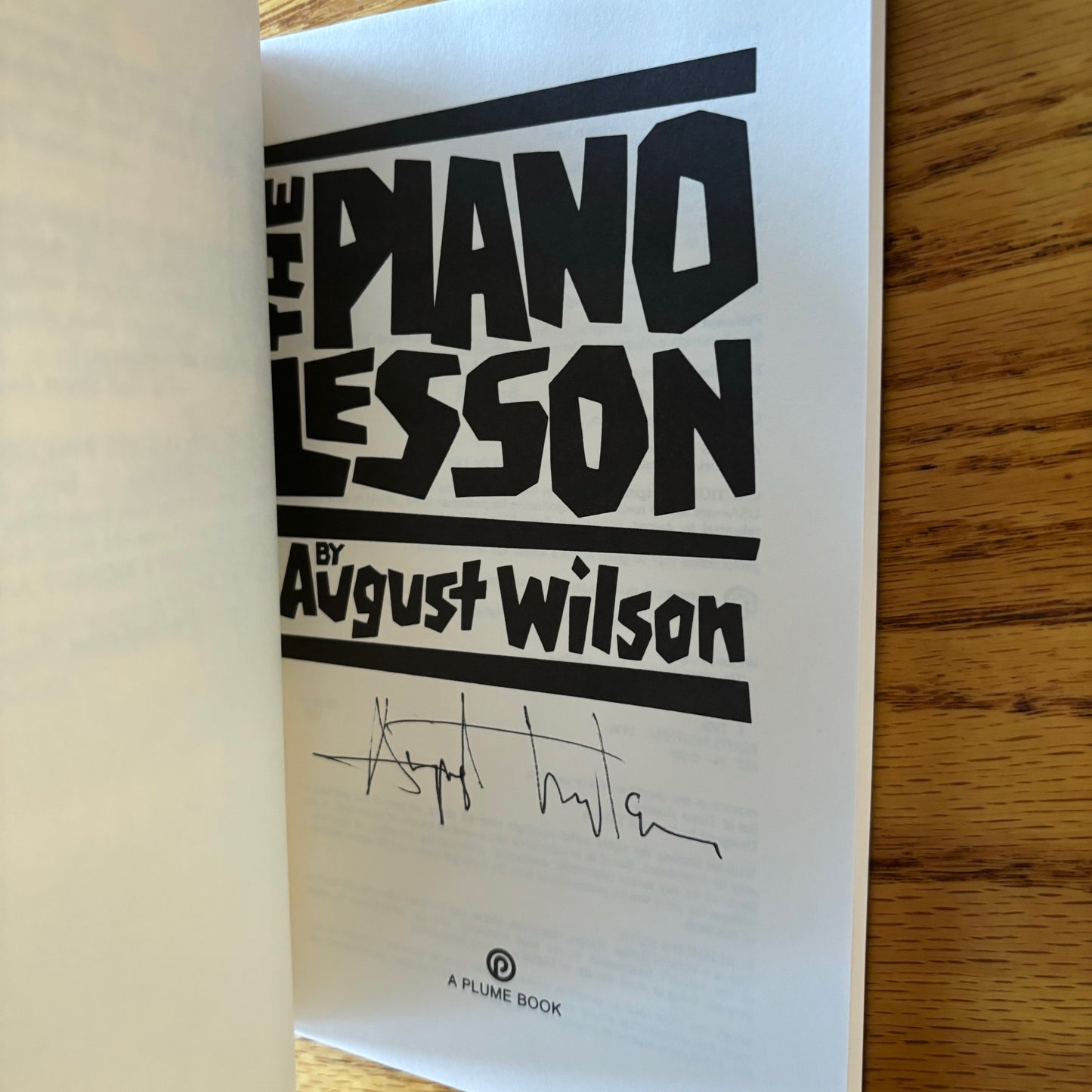 August Wilson - The Piano Lesson - Signed