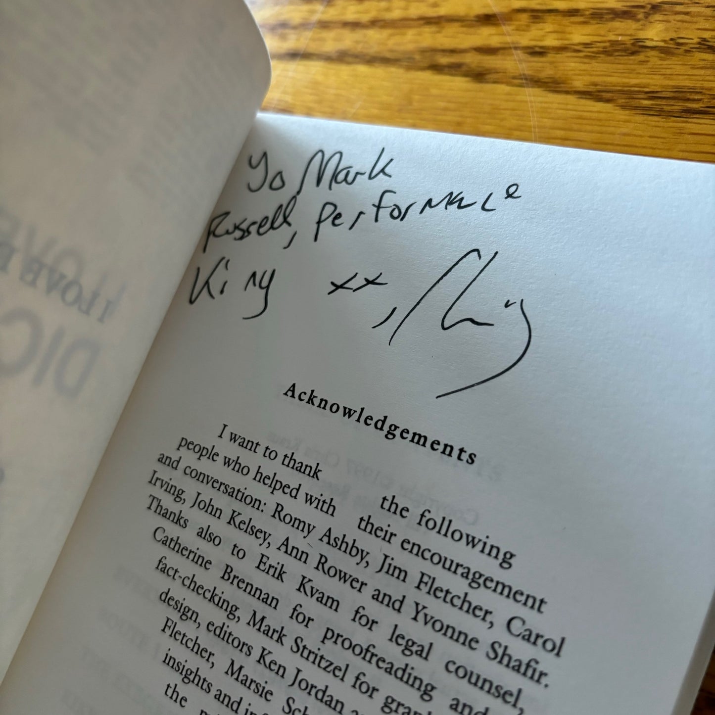 Chris Kraus - I Love Dick - Signed to Mark Russell - First Edition