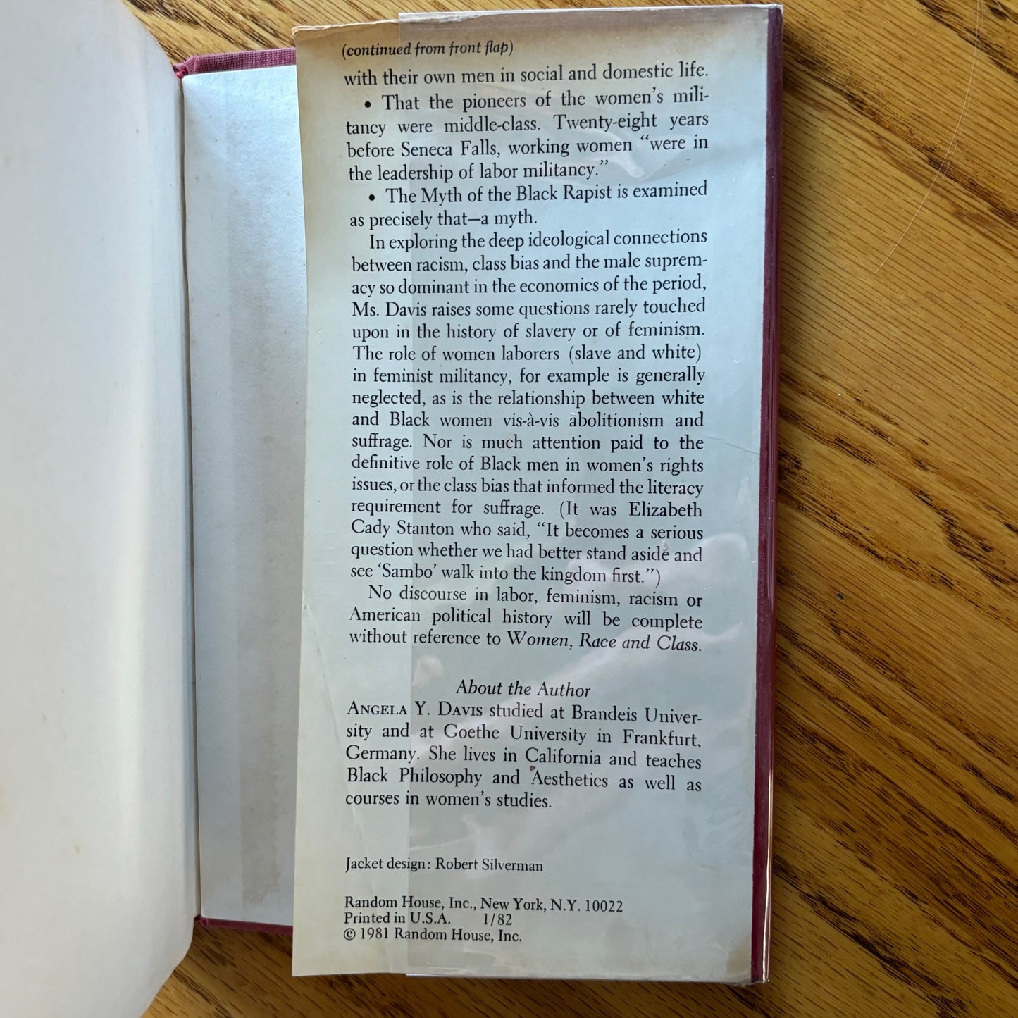 Angela Y. Davis - Race Women & Class - First Edition