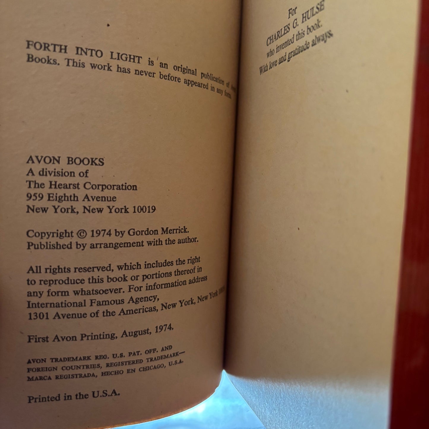 Gordon Merrick - Forth Into Light - First Edition