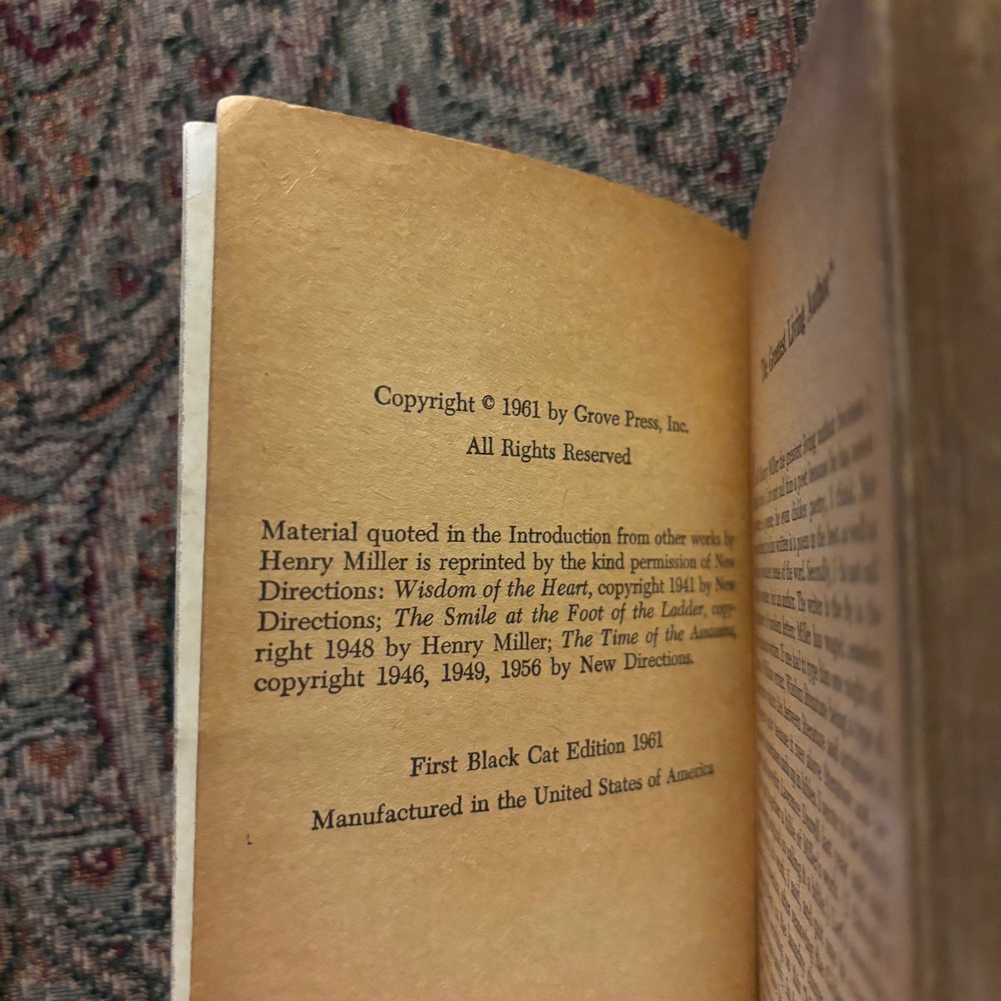 Henry Miller - Tropic of Cancer - First Edition Paperbacks