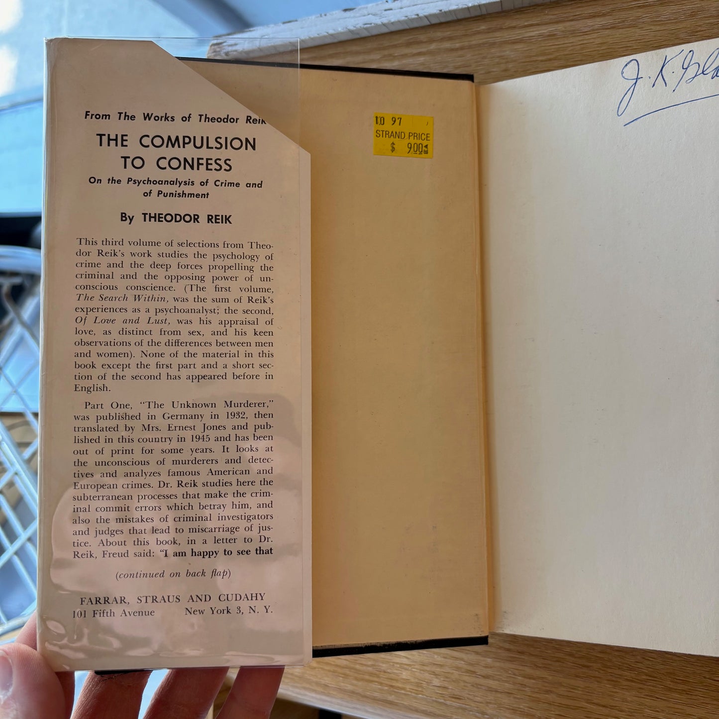 Theodor Reik - The Compulsion to Confess - First Edition