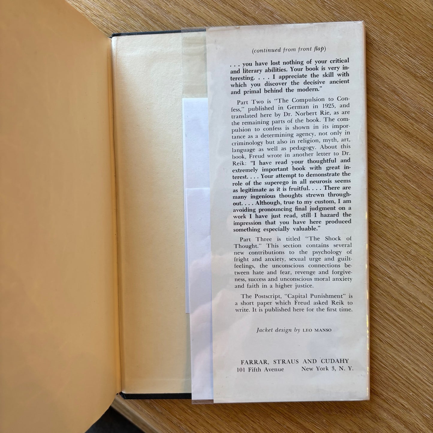 Theodor Reik - The Compulsion to Confess - First Edition