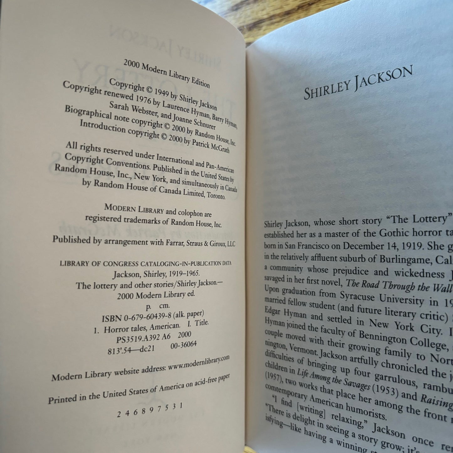 Shirley Jackson - The Lottery and Other Stories - Modern Library