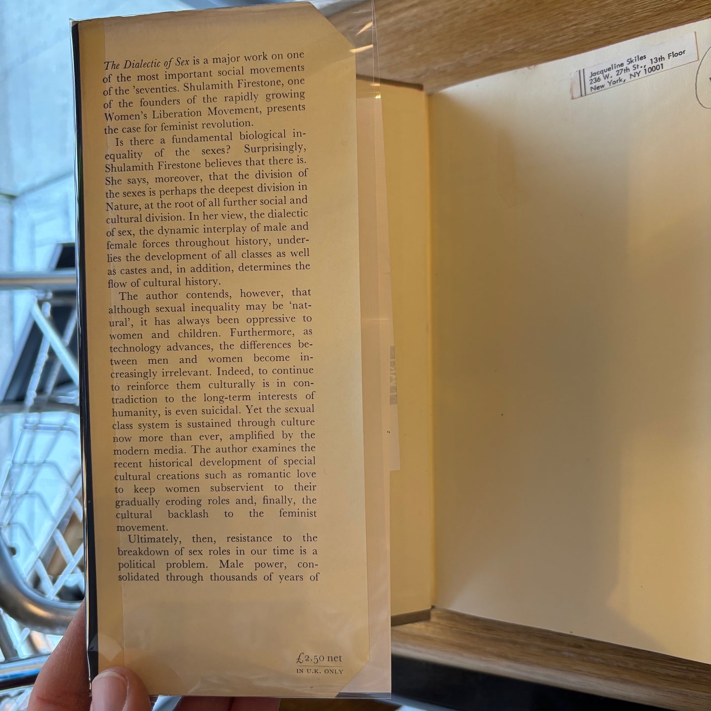 Shulamith Firestone - The Dialectic of Sex - First UK Edition