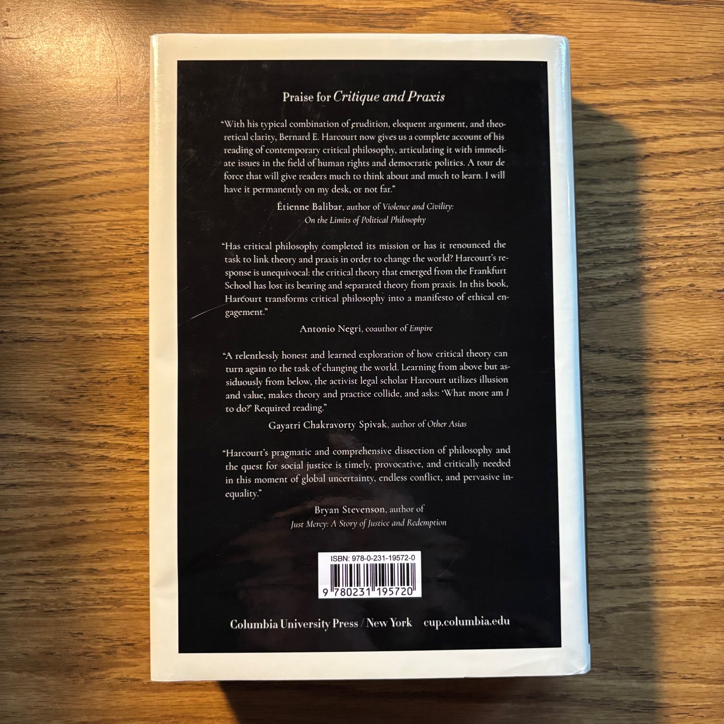 Bernard E. Harcourt - Critique & Praxis - First Edition