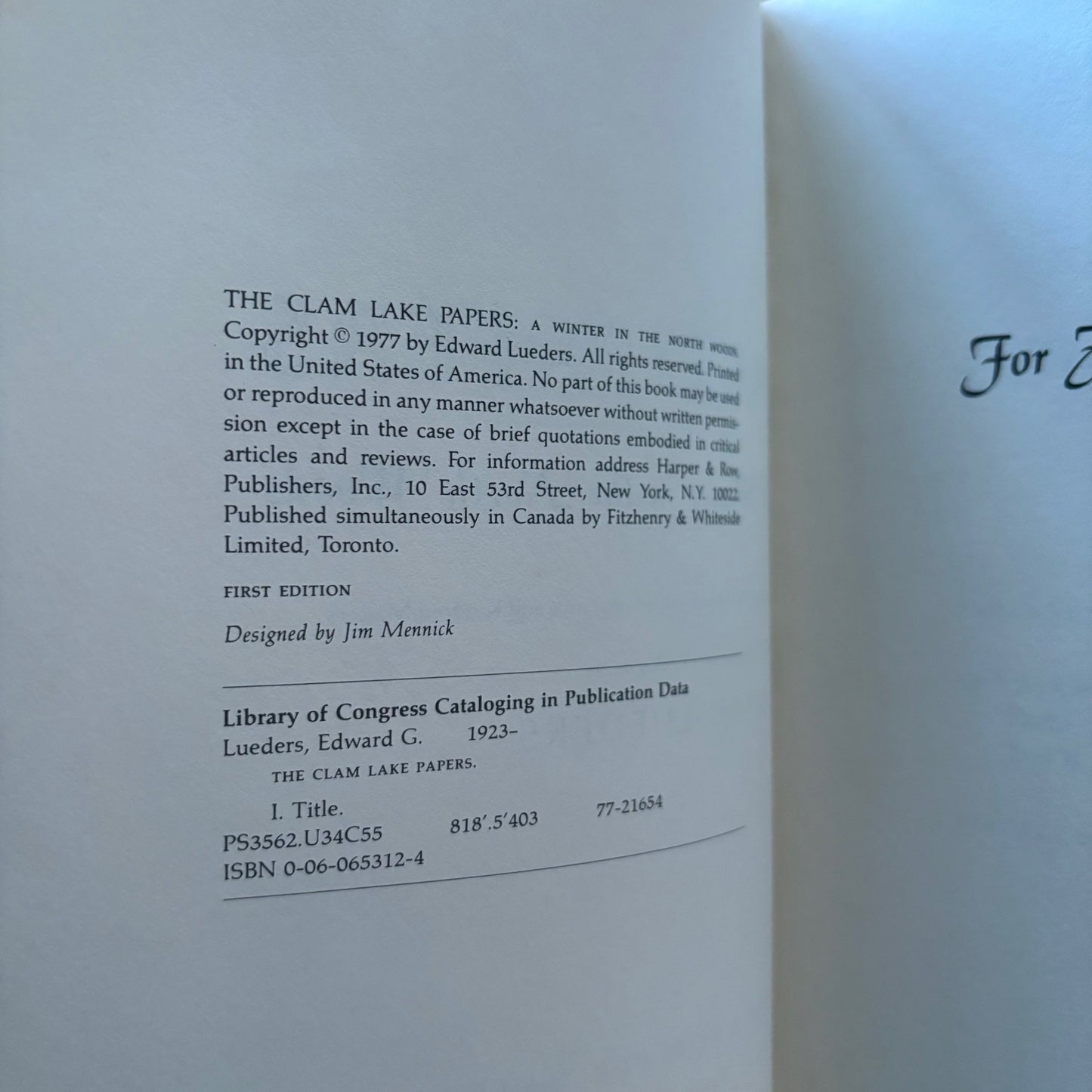 Edward Lueders - The Clam Lake Papers: A Winter in the North Woods