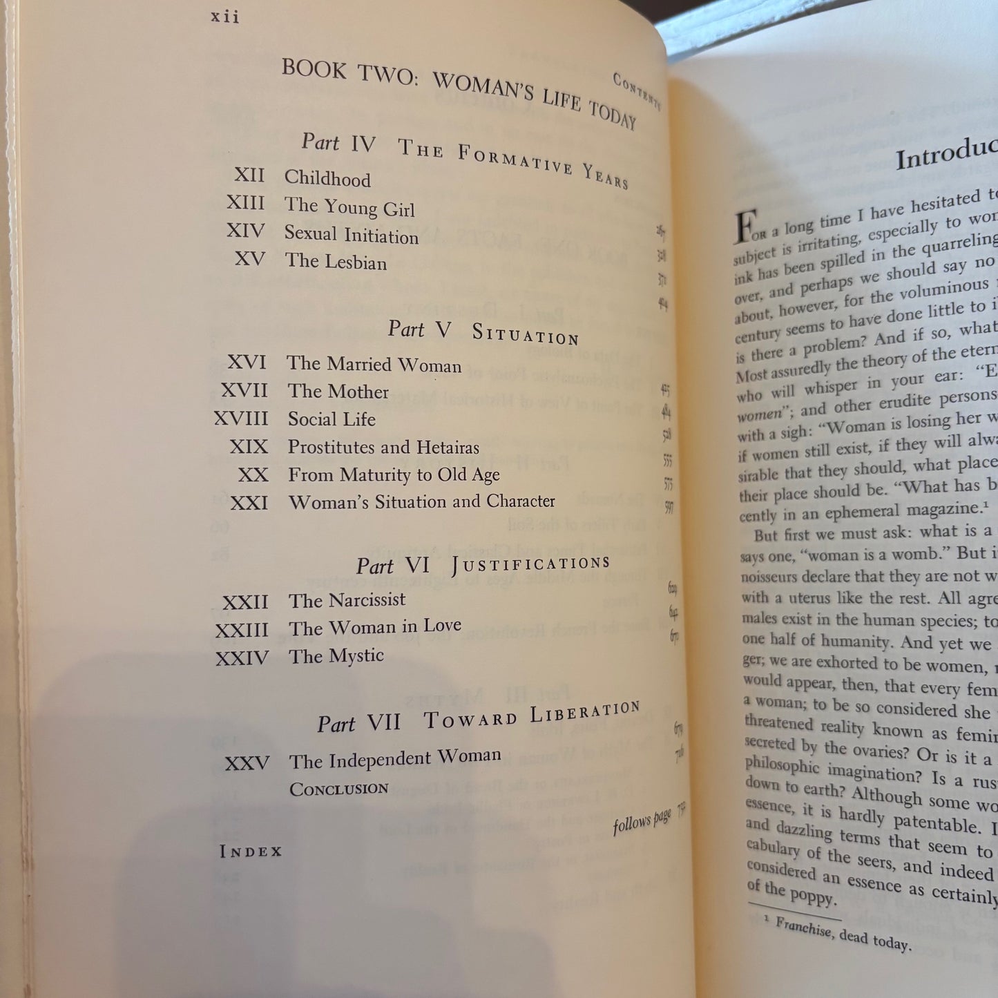 Simone de Beauvoir - The Second Sex - First Edition Later Printing