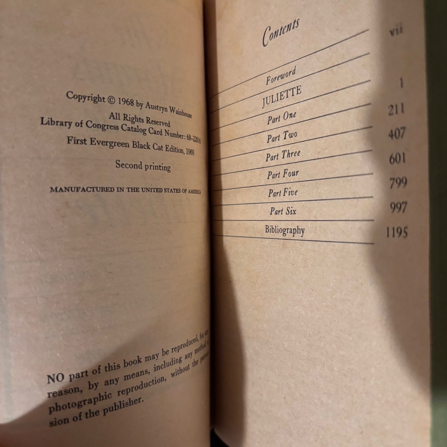 Marquis de Sade - Juliette - First Complete Paperback Edition