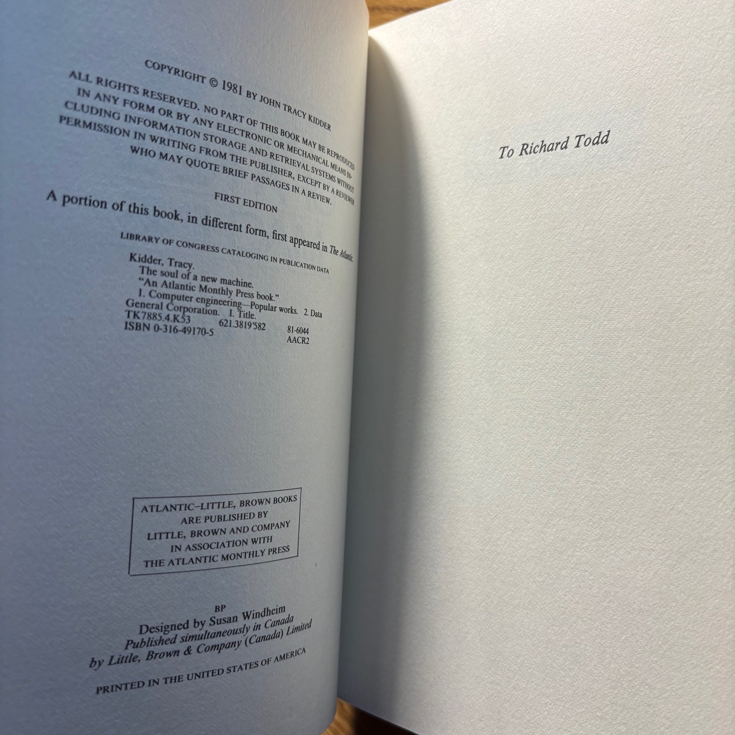 Tracy Kidder - The Soul of a New Machine - First Edition