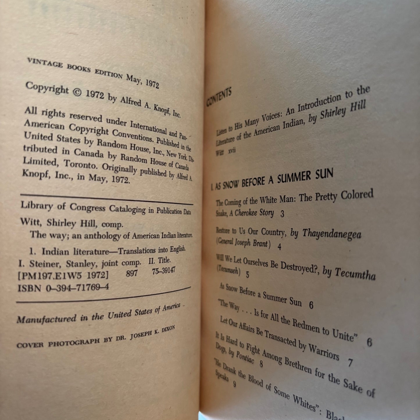 The Way: An Anthology of American Indian Literature