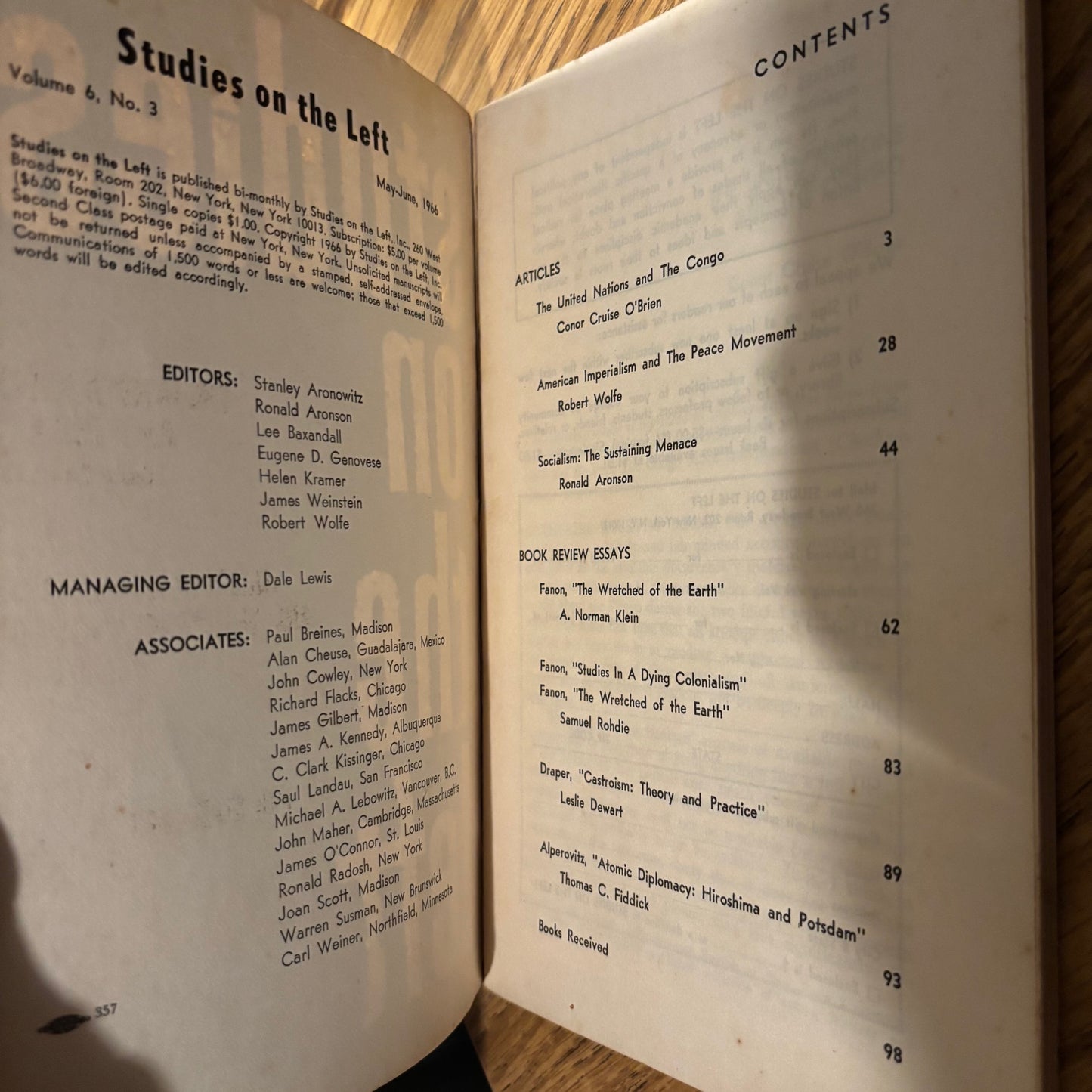 Studies on the Left Vol. 3 No. 6