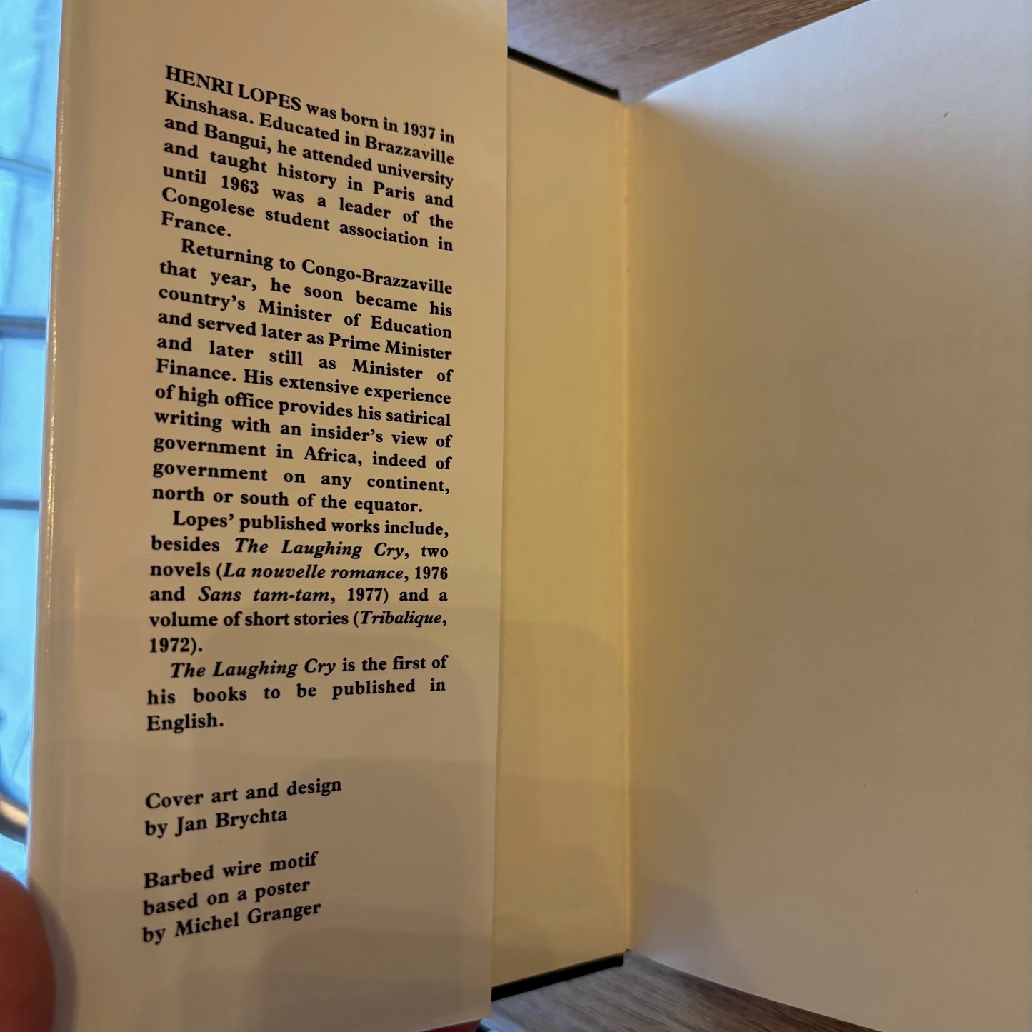 Henri Lopes - The Laughing Cry - First Edition