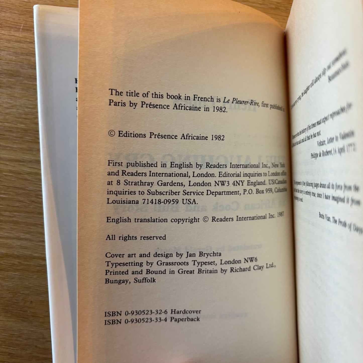 Henri Lopes - The Laughing Cry - First Edition