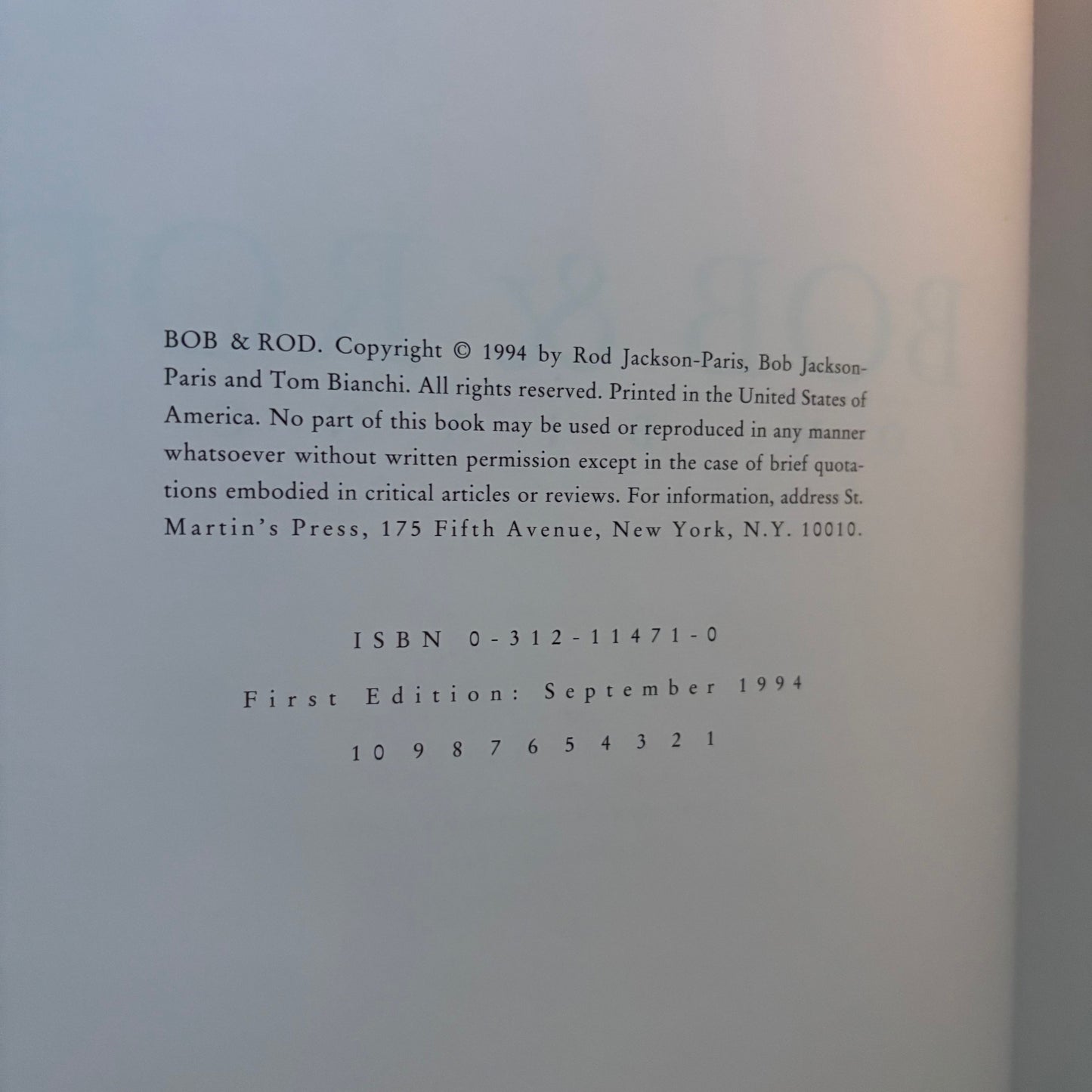 Tom Bianchi - Bob & Rod - First Edition
