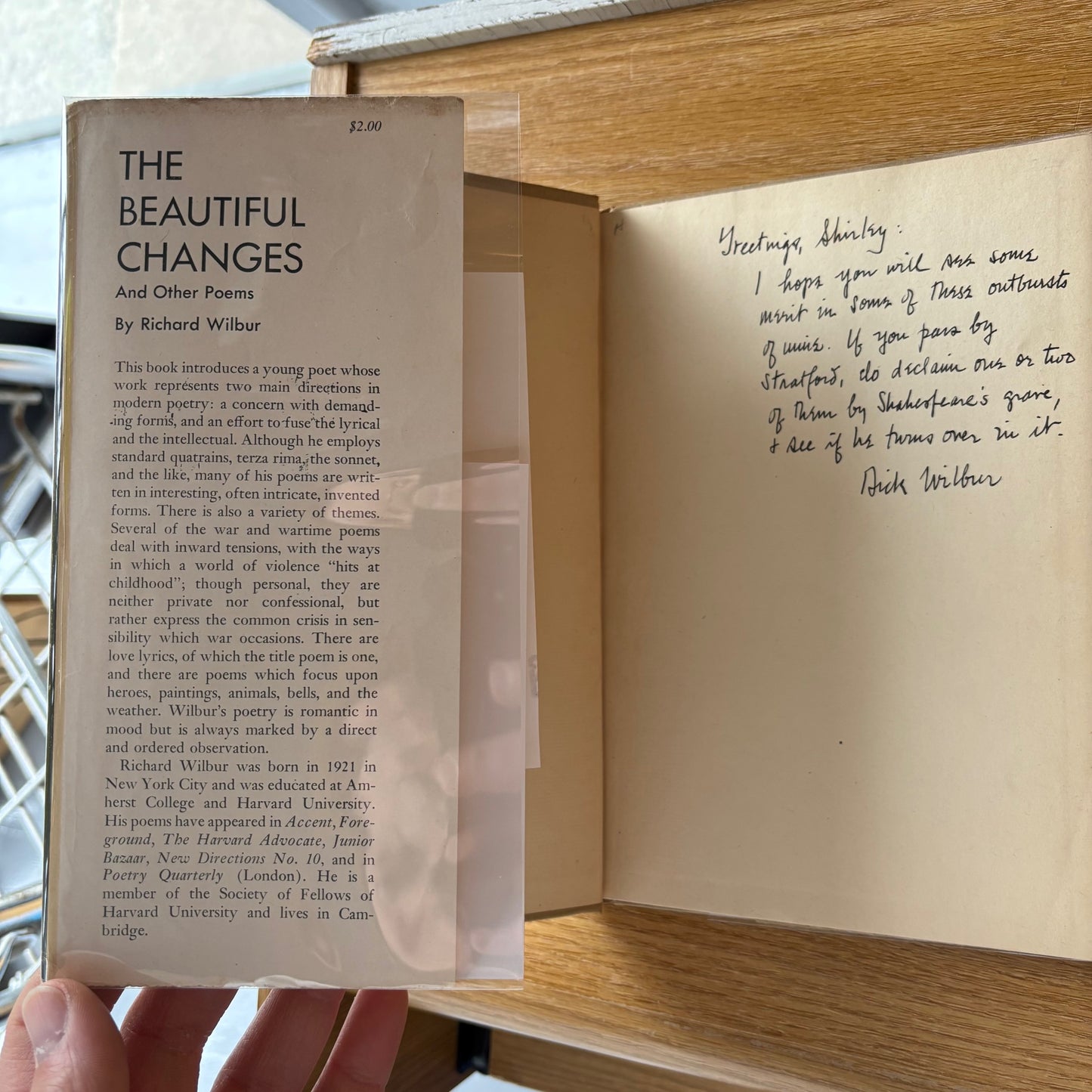Richard Wilbur - The Beautiful Changes - Signed First Edition
