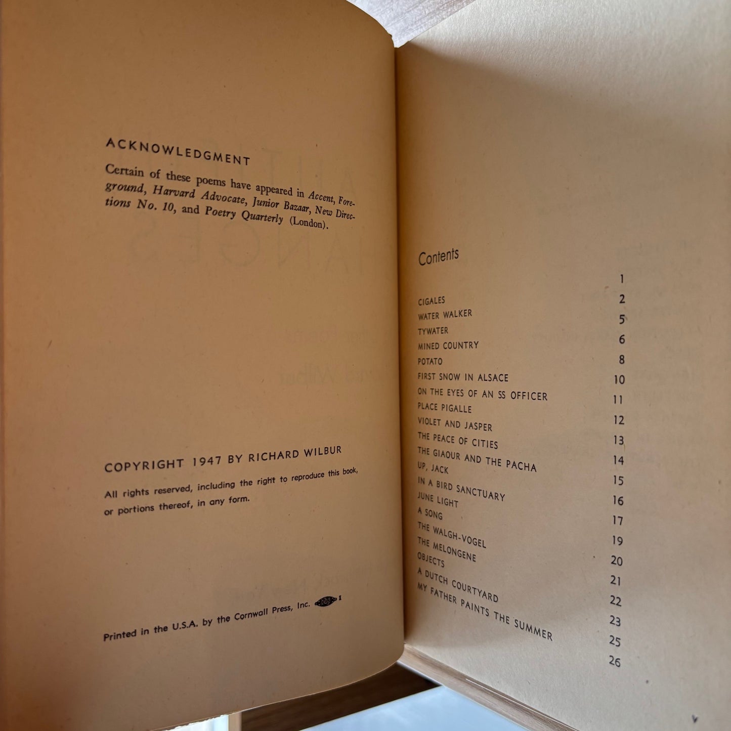 Richard Wilbur - The Beautiful Changes - Signed First Edition