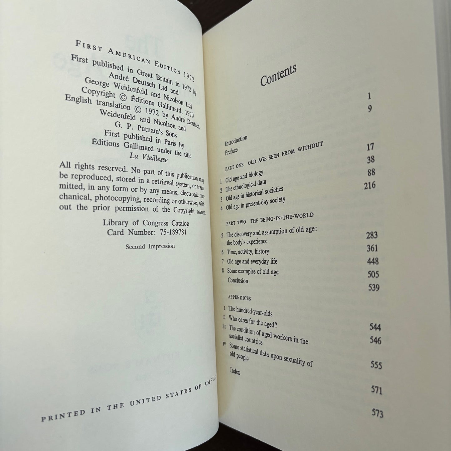 Simone De Beauvoir - The Coming of Age - First Edition Second Printing