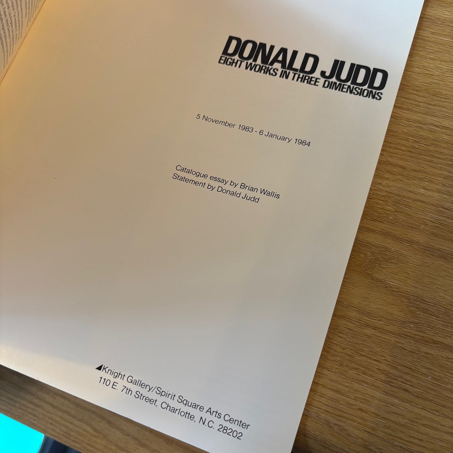 Donald Judd - Eight Works in Three Dimensions
