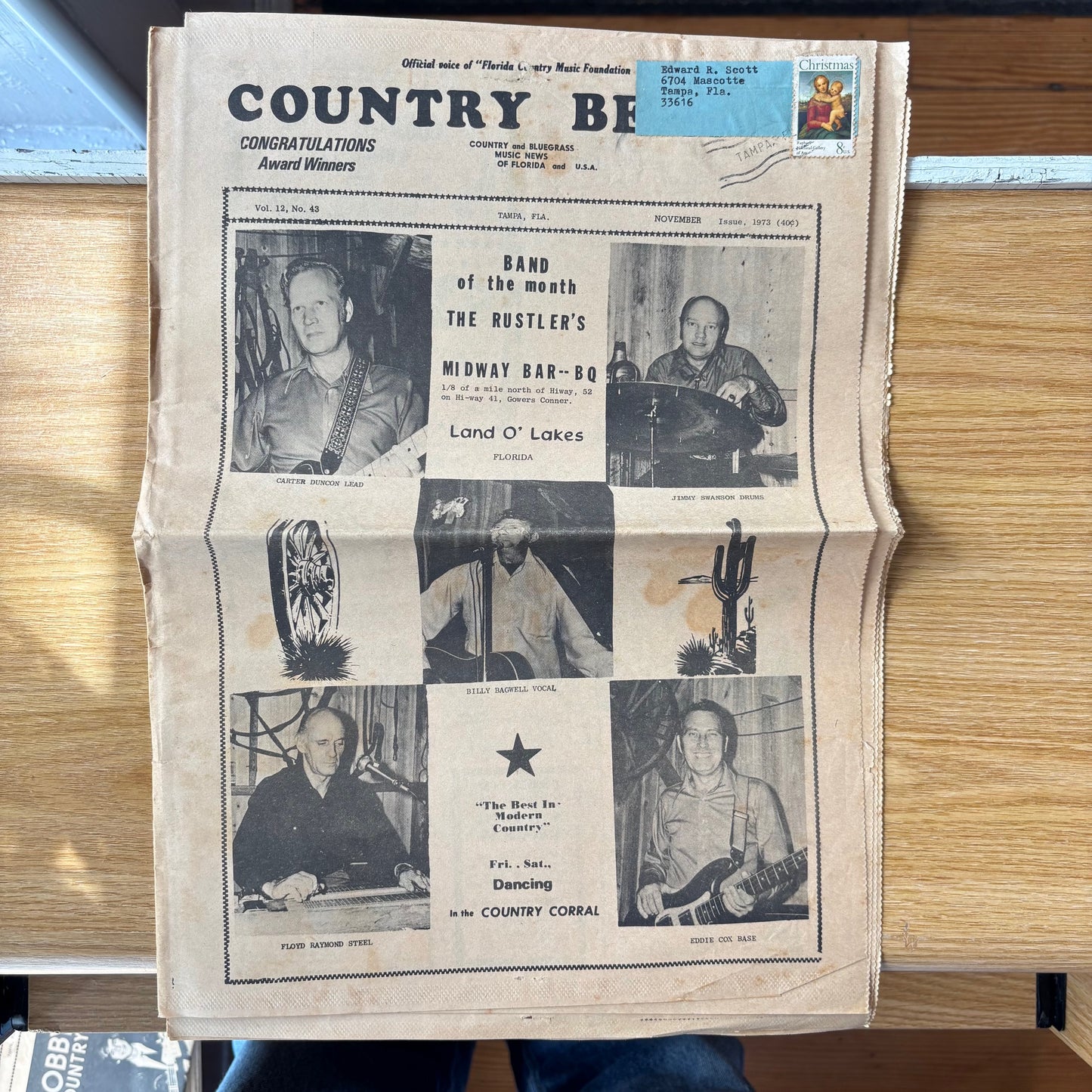 Country Beat - Country and Bluegrass Music News of Florida - 6 Issues, 1973-1974