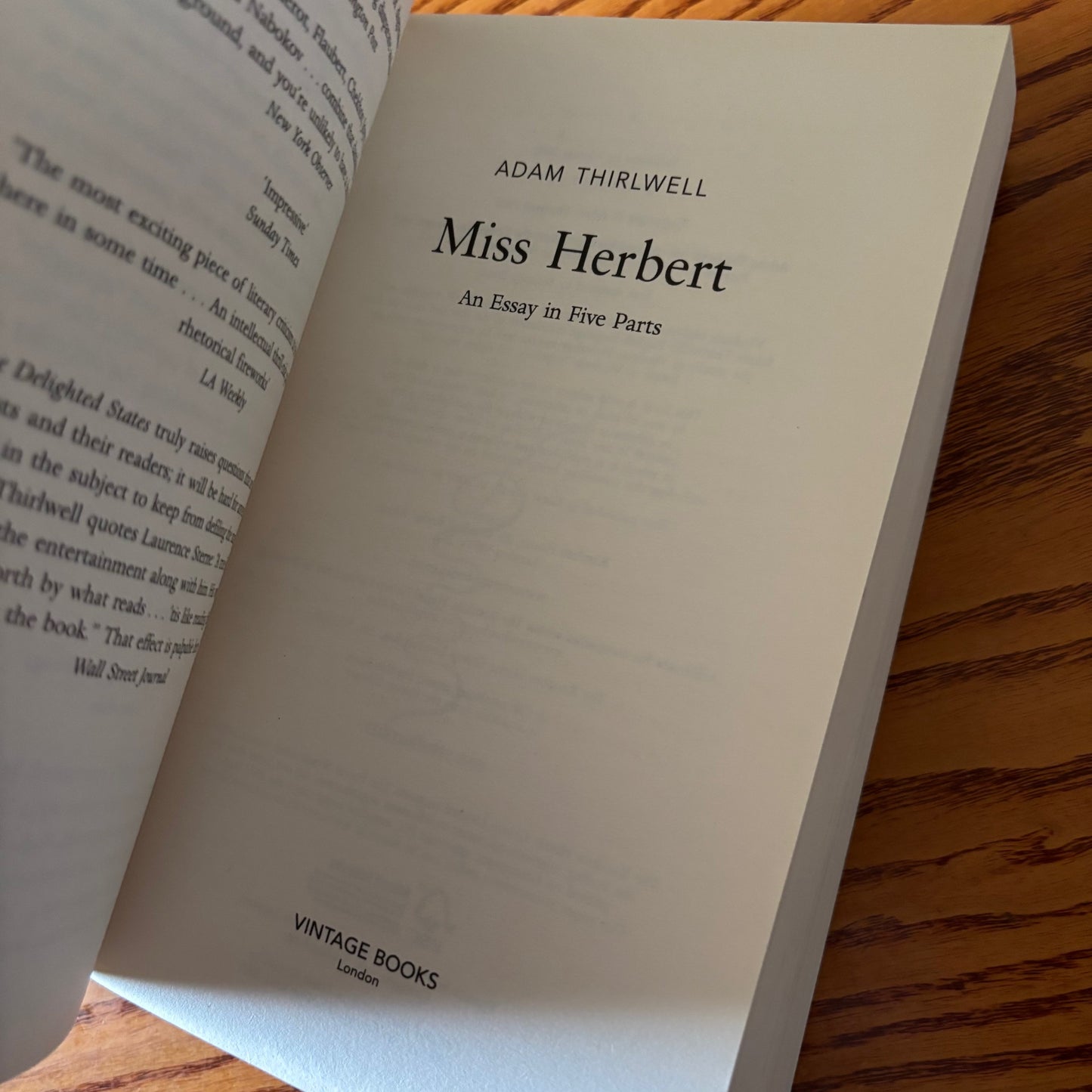 Adam Thirlwell - Miss Herbert / Vladimir Nabokov - Mademoiselle O