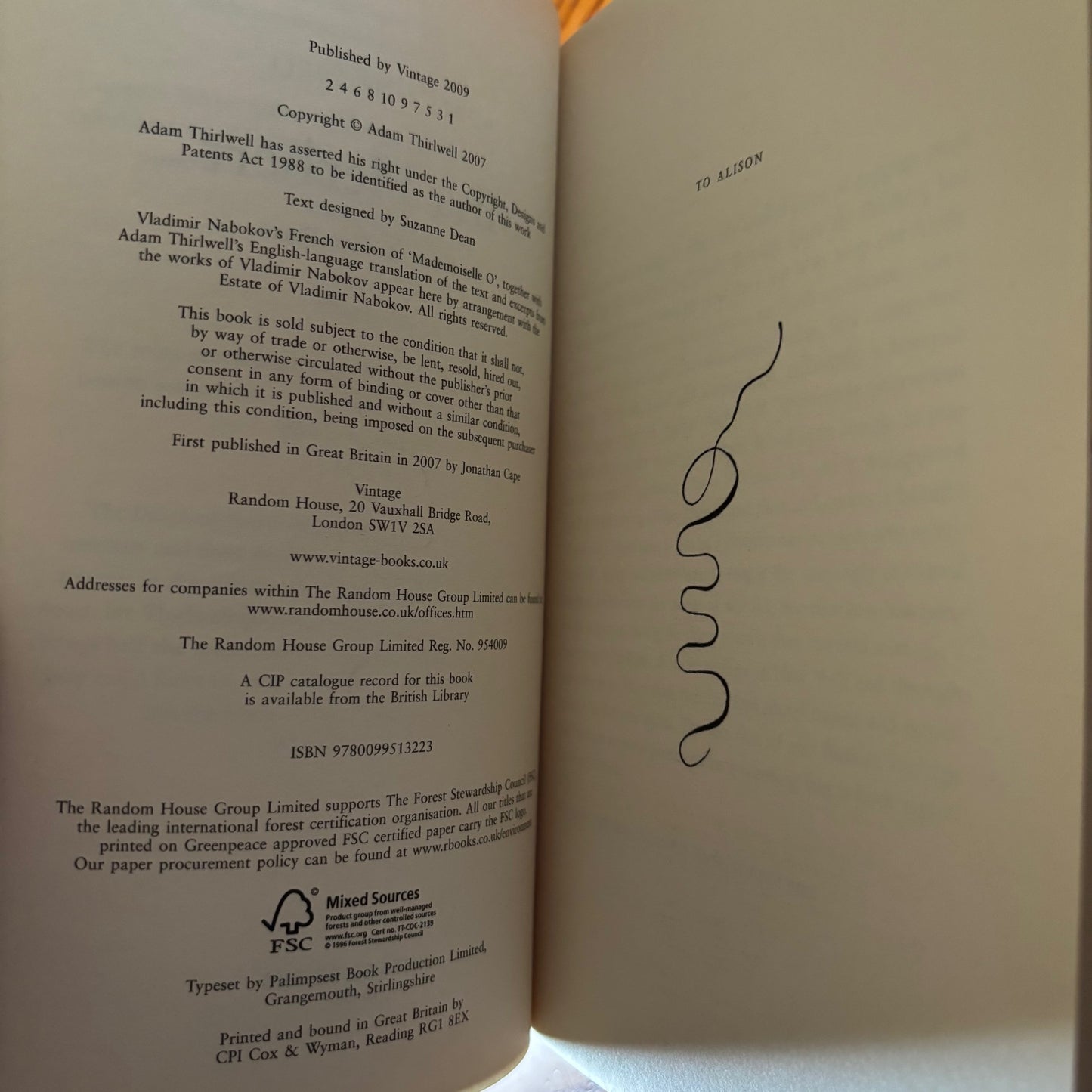 Adam Thirlwell - Miss Herbert / Vladimir Nabokov - Mademoiselle O