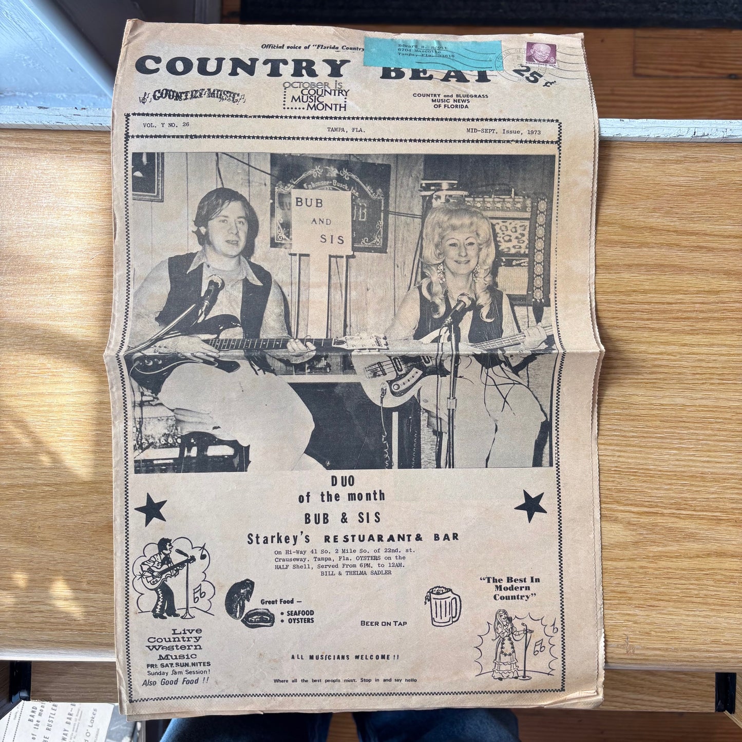 Country Beat - Country and Bluegrass Music News of Florida - 6 Issues, 1973-1974