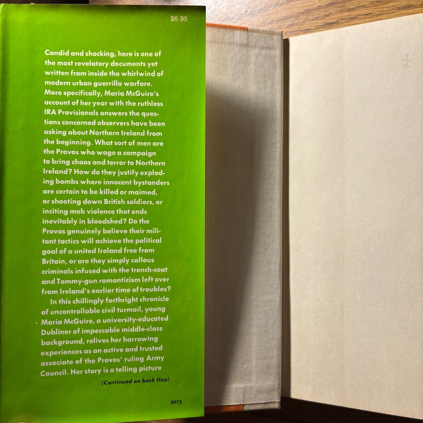 Maria McGuire - To Take Arms: My Year with the IRA Provisionals - First Edition