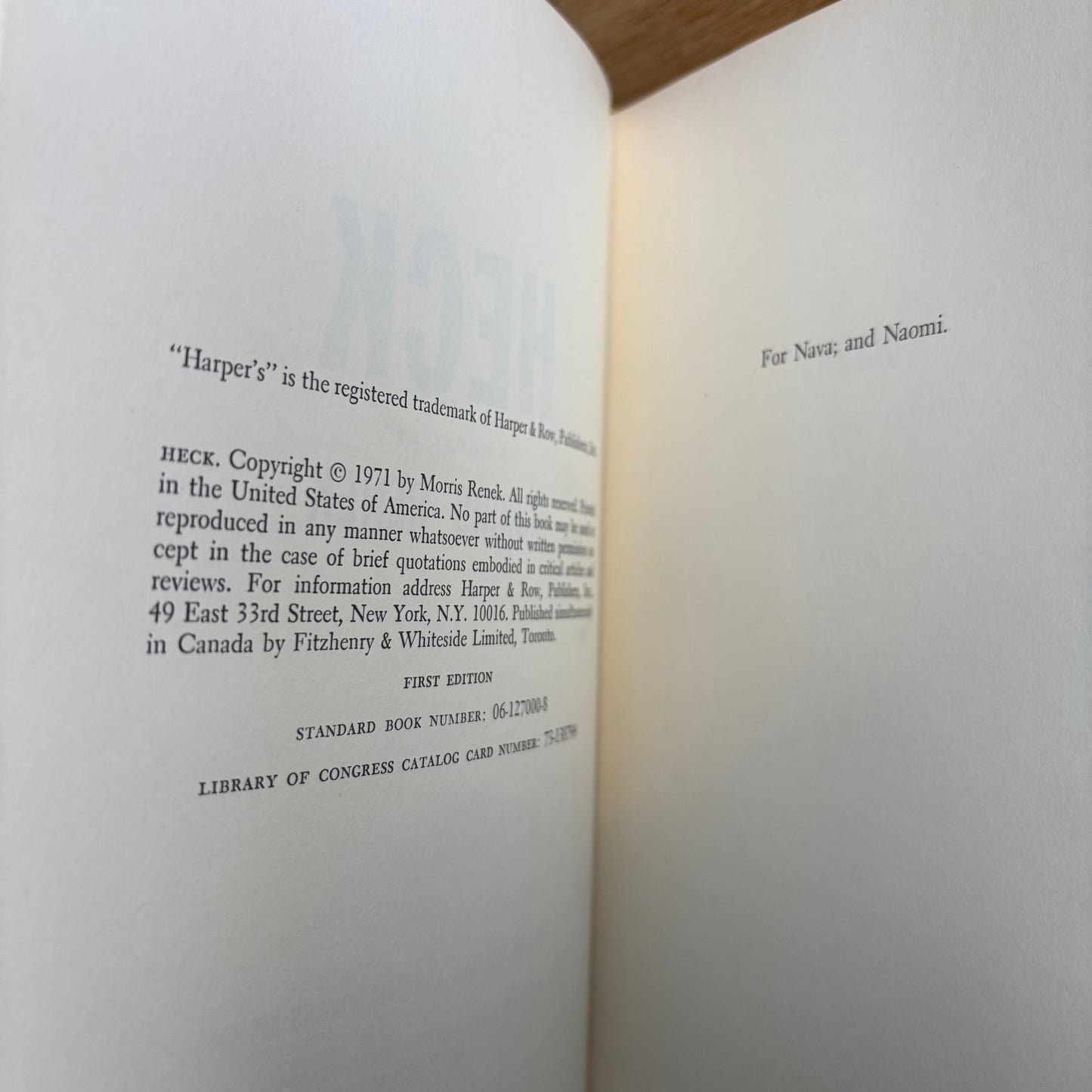 Morris Renek - Heck - First Edition